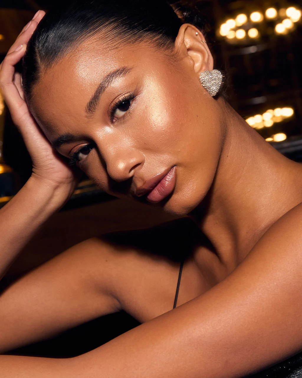 Frozen Love Rhinestone Heart Stud Earrings