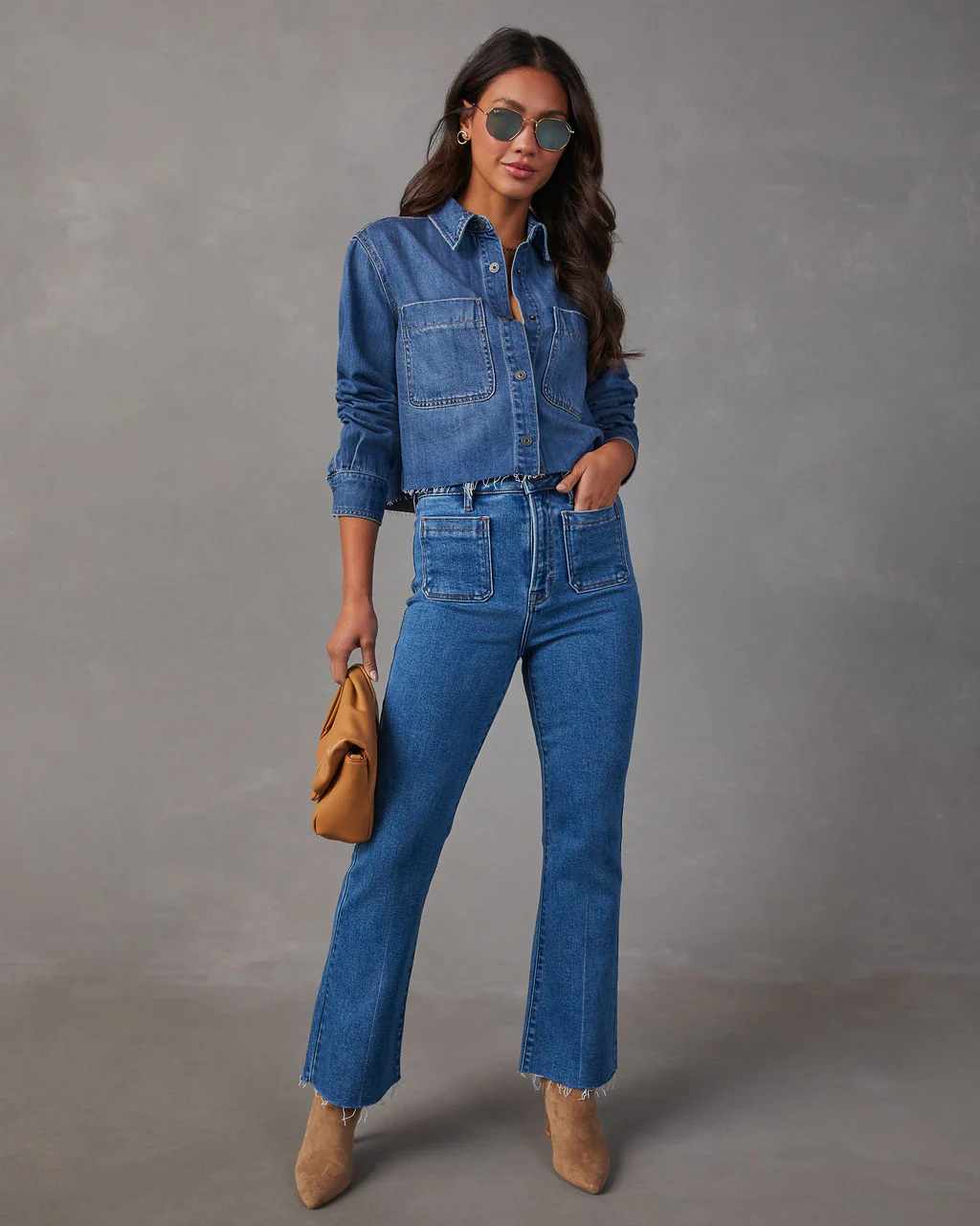 Casual Times Super Stretch Cropped Flare Jeans