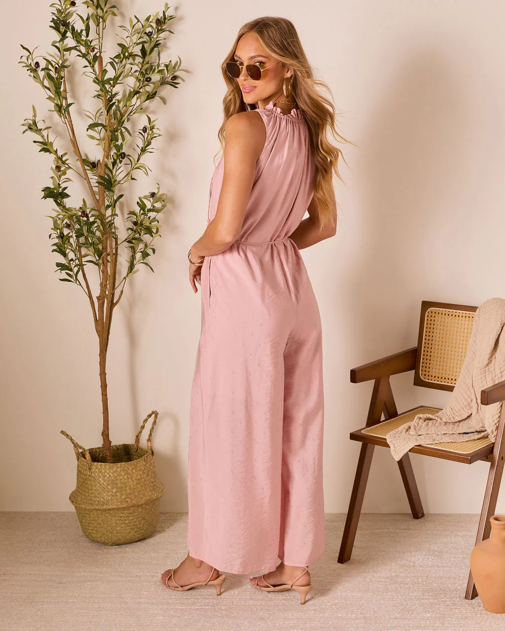 Hey Lover Waist Tie Jumpsuit