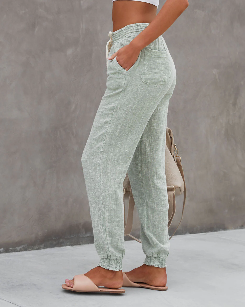 Isla Cotton Pocketed Mineral Wash Jogger Pants