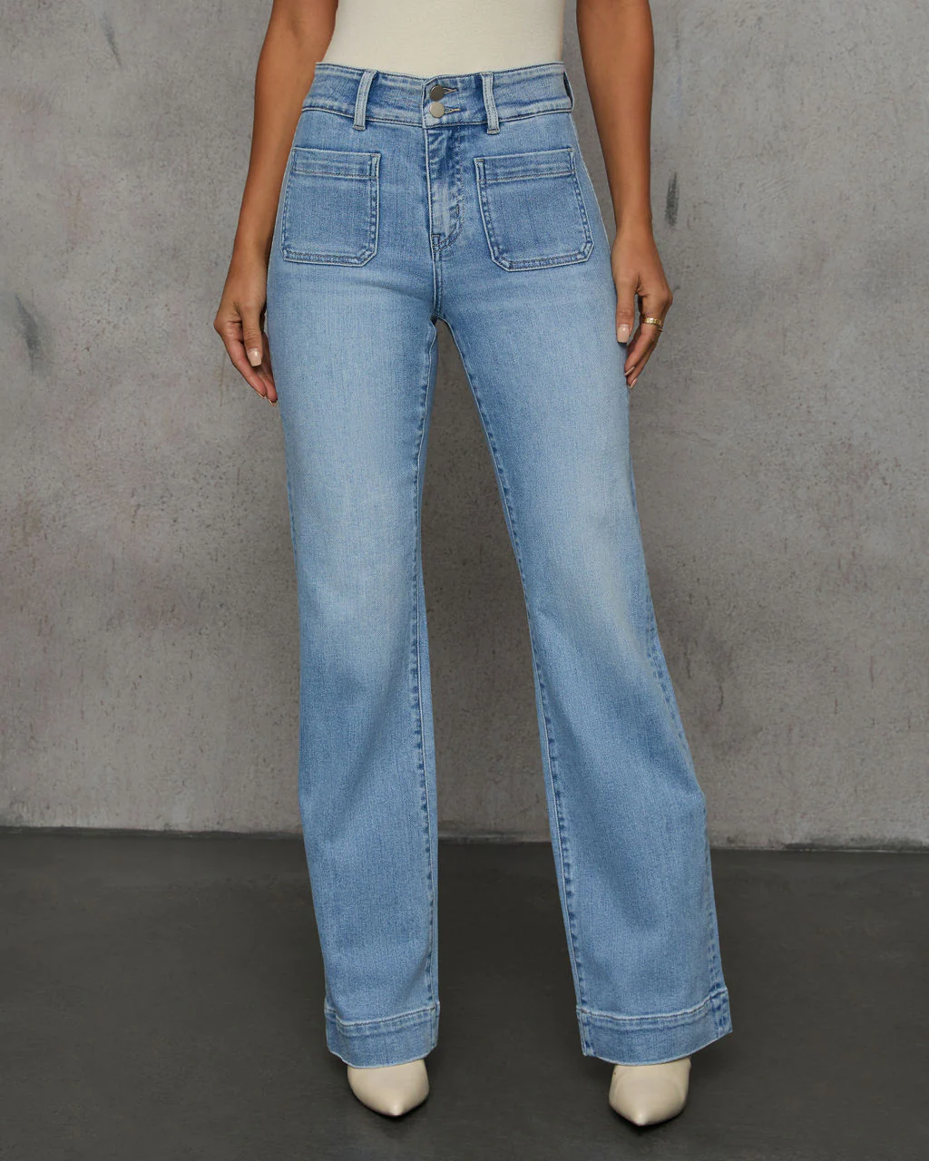 Found You Here Stretch High Rise Flare Jeans