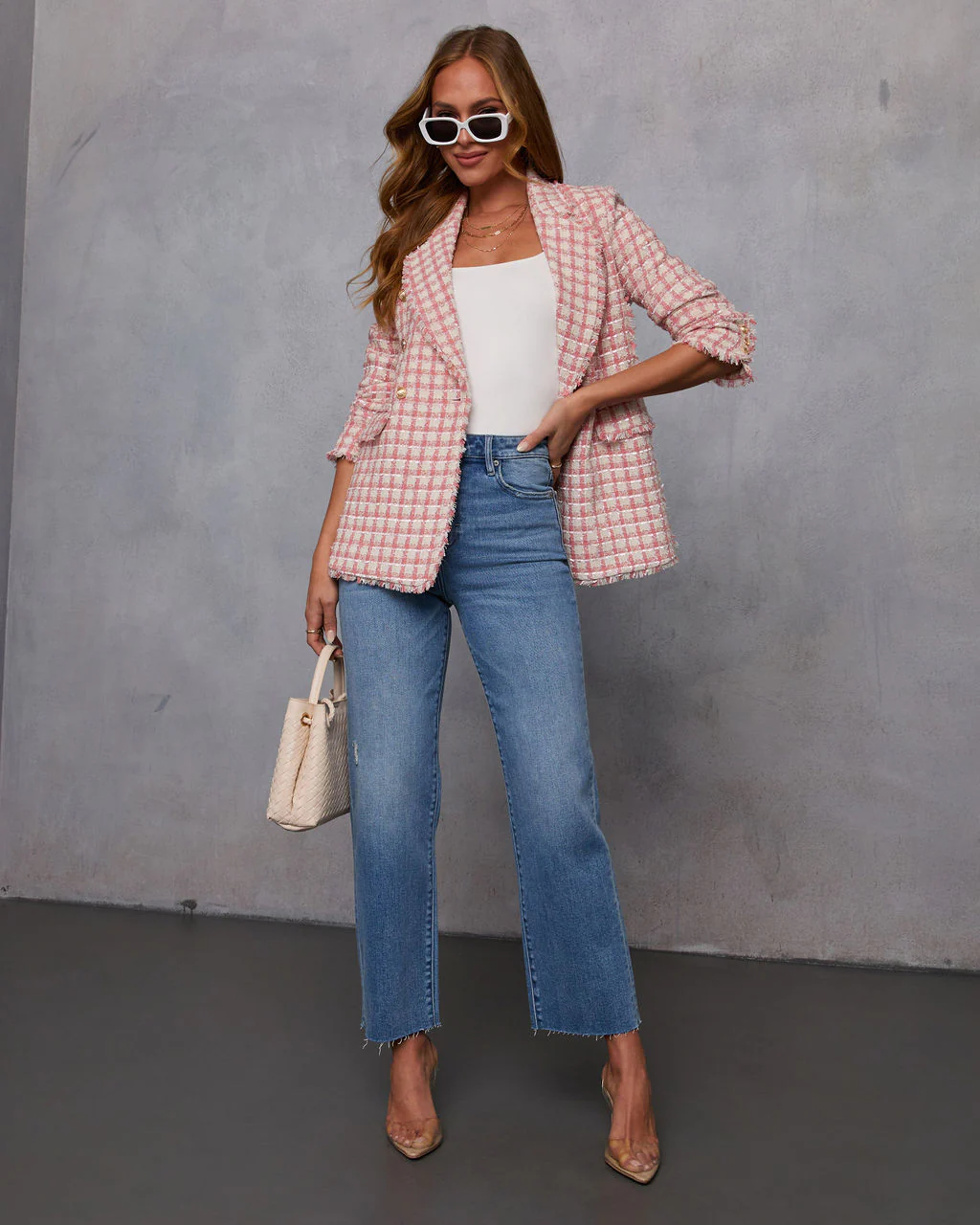 Darling Me Tweed Double Breasted Blazer