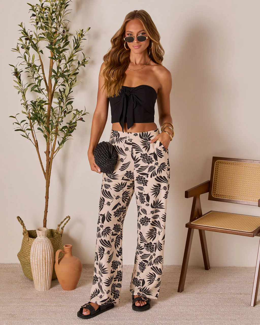 Coastal Bound Tropical Print Pant