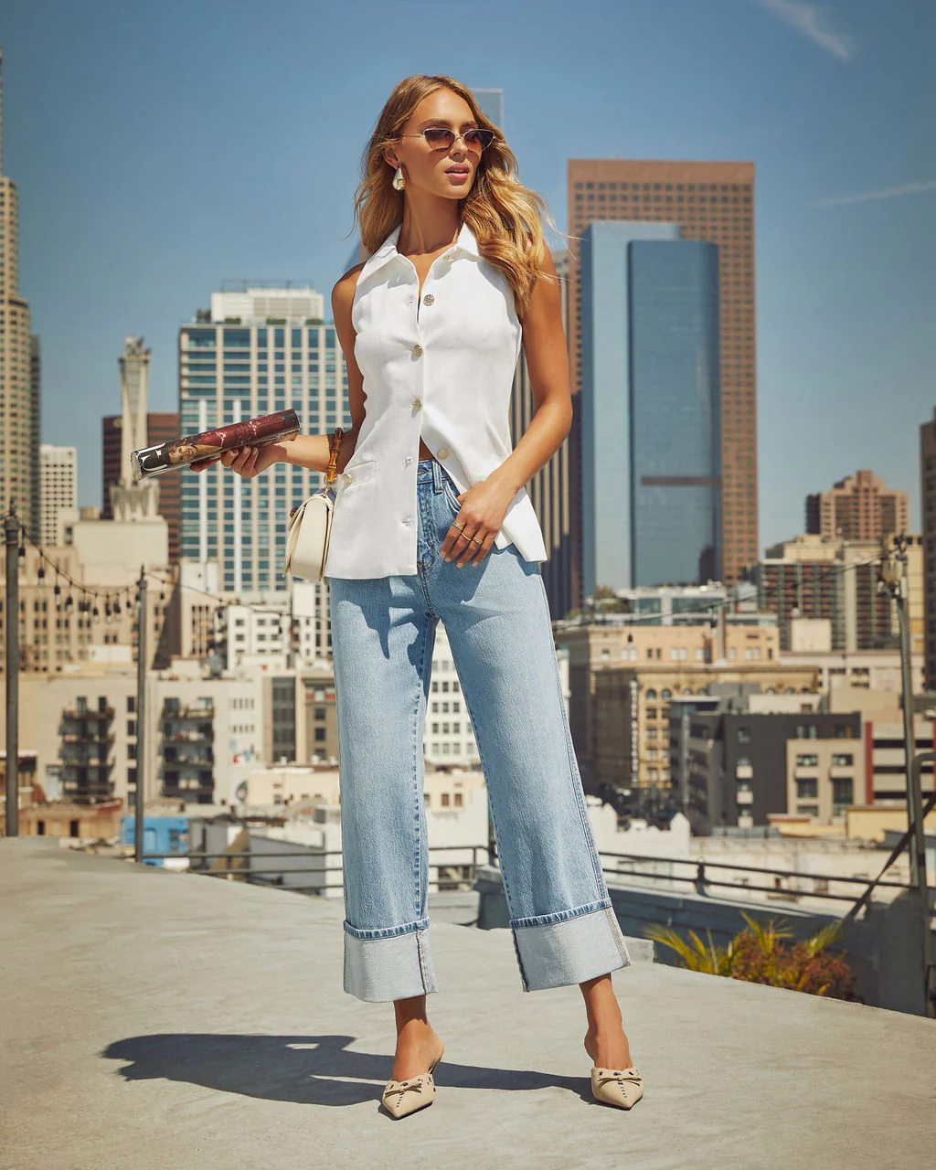 Harden Stretch Super High Rise Straight Jeans