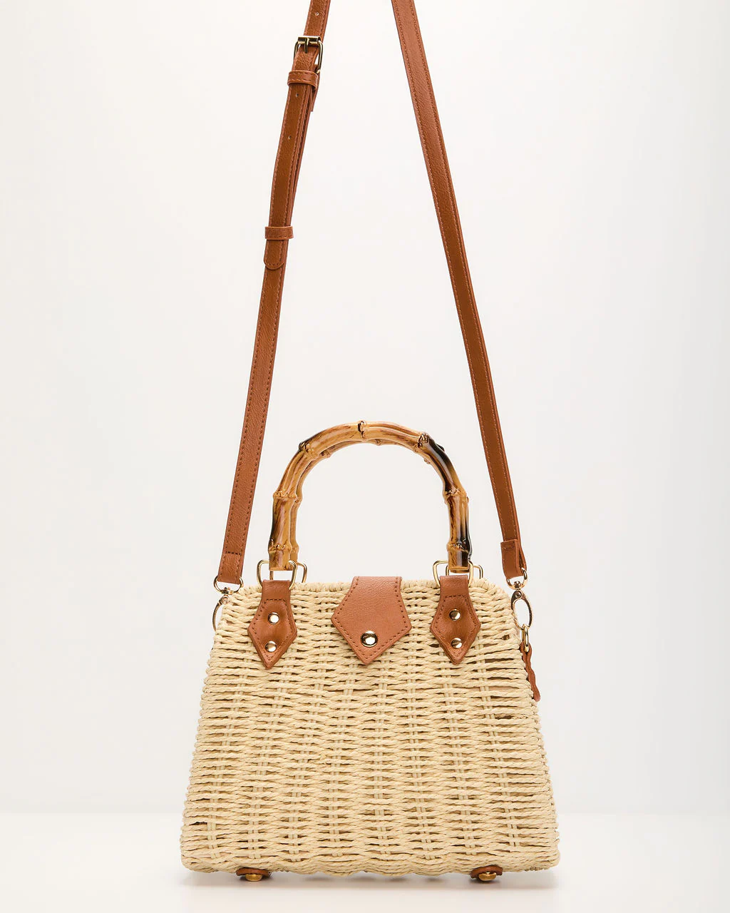 Denah Straw Top Handle Bag