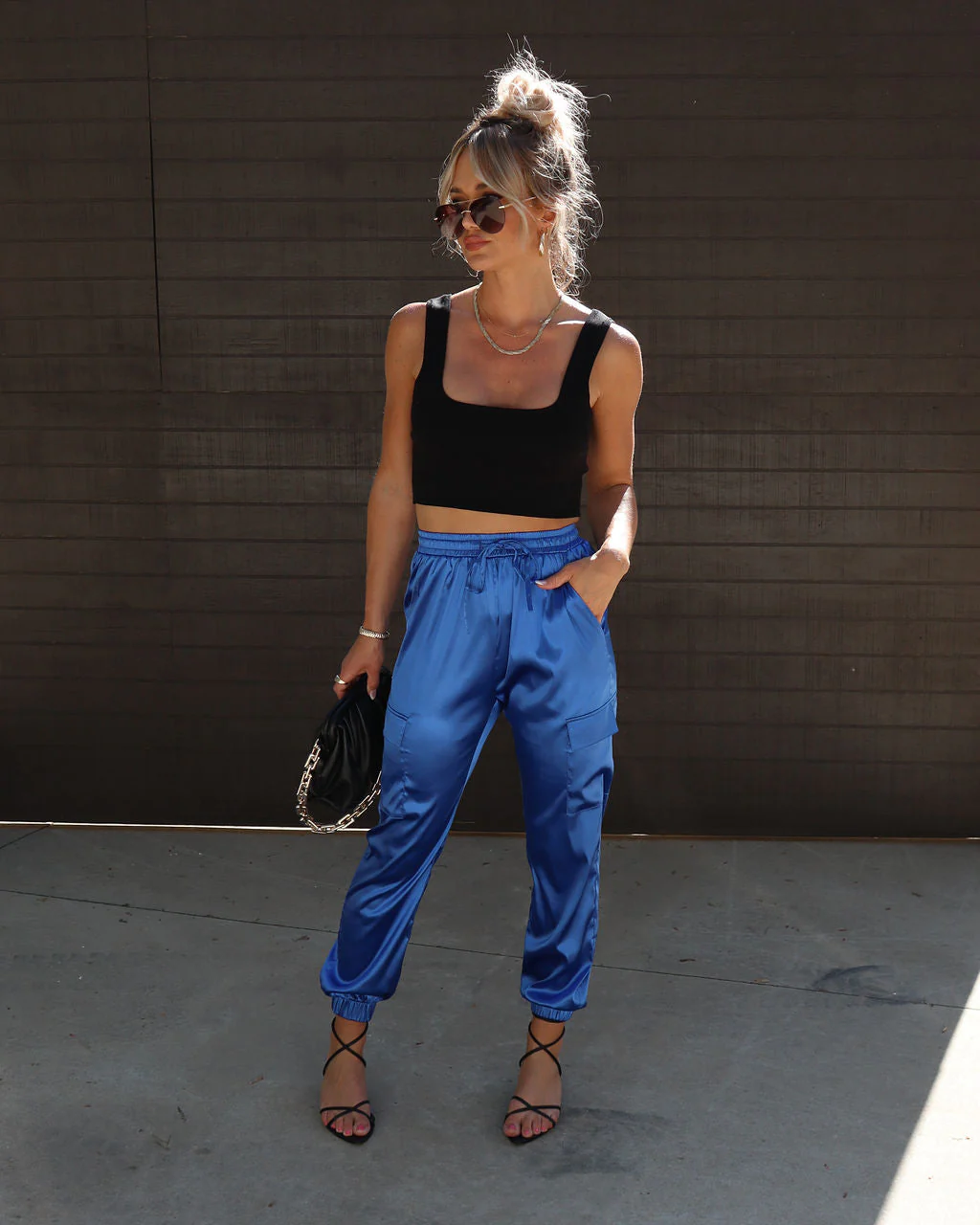 Athena Satin Cargo Pants