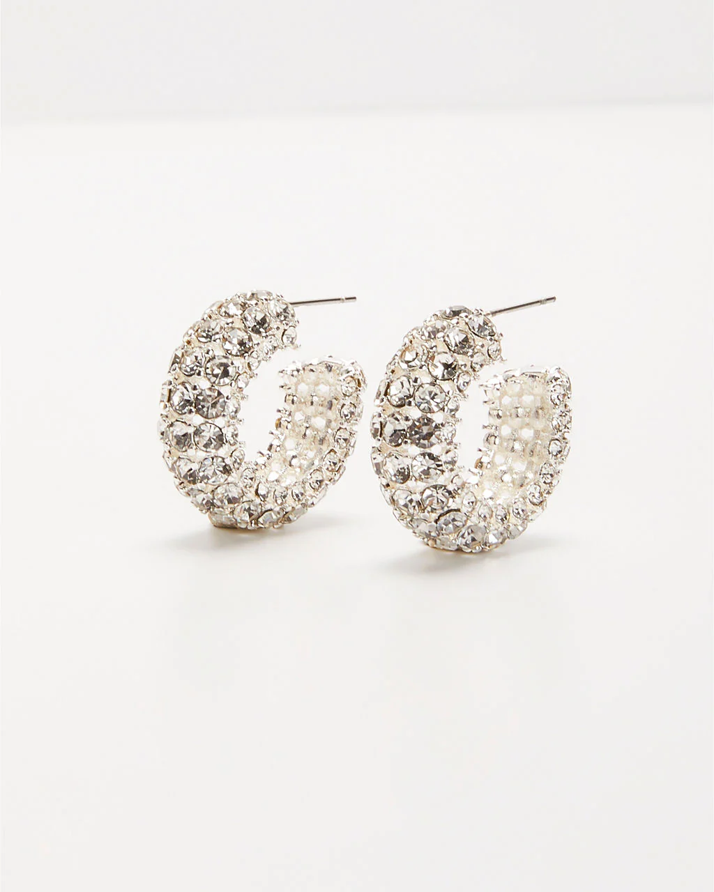 Calise Rhinestone Open Hoop Earrings