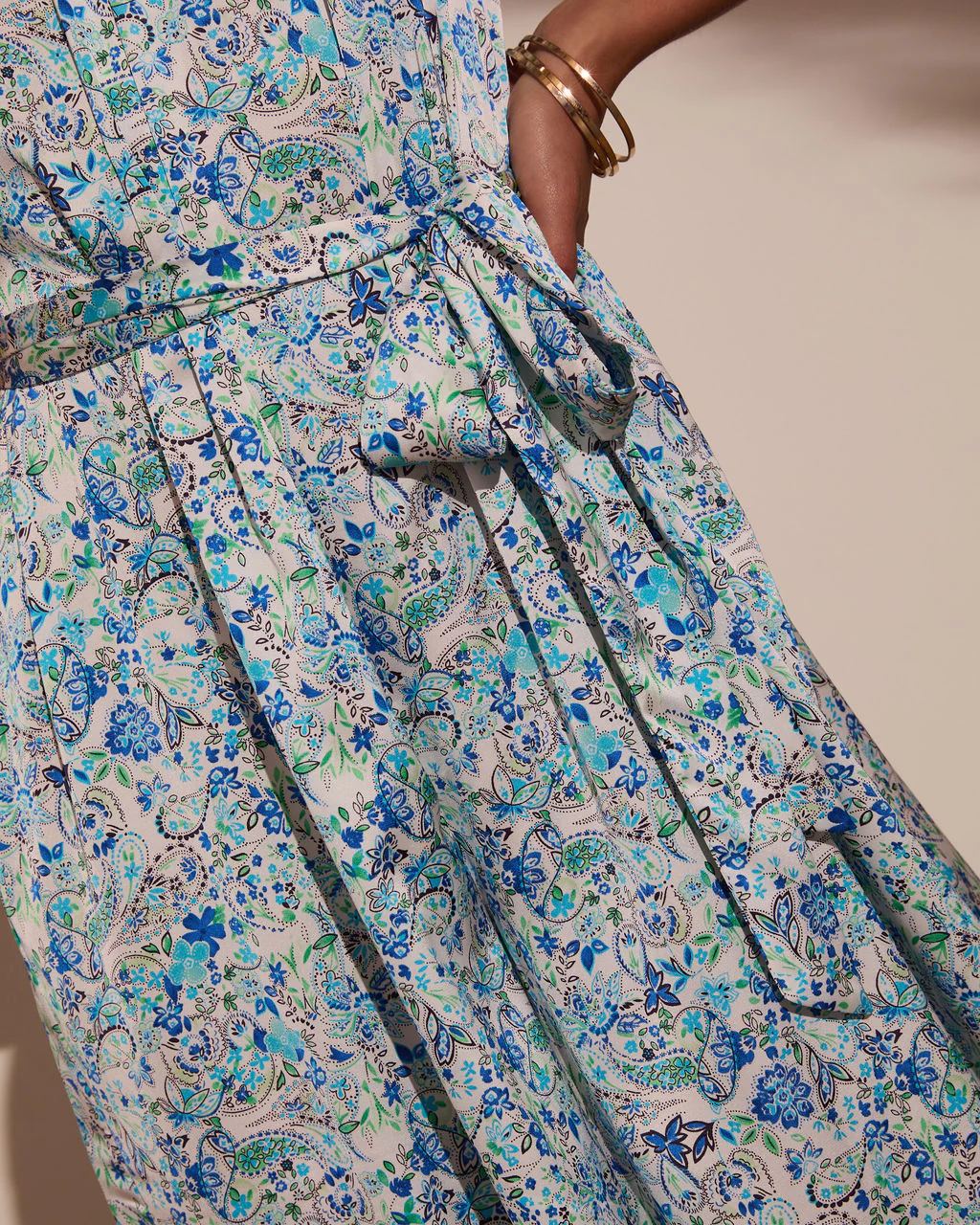 Holtz Satin Printed Halter Jumpsuit