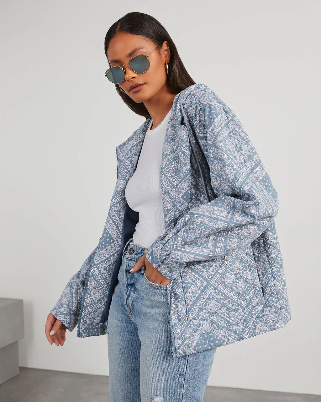 Catie Paisley Hooded Jacket