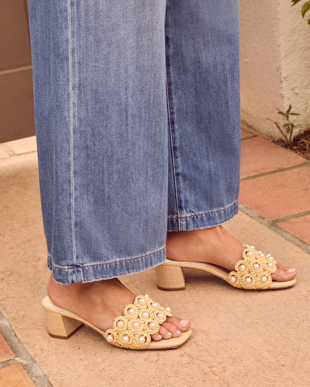 Dinah Pearl Embellished Mules