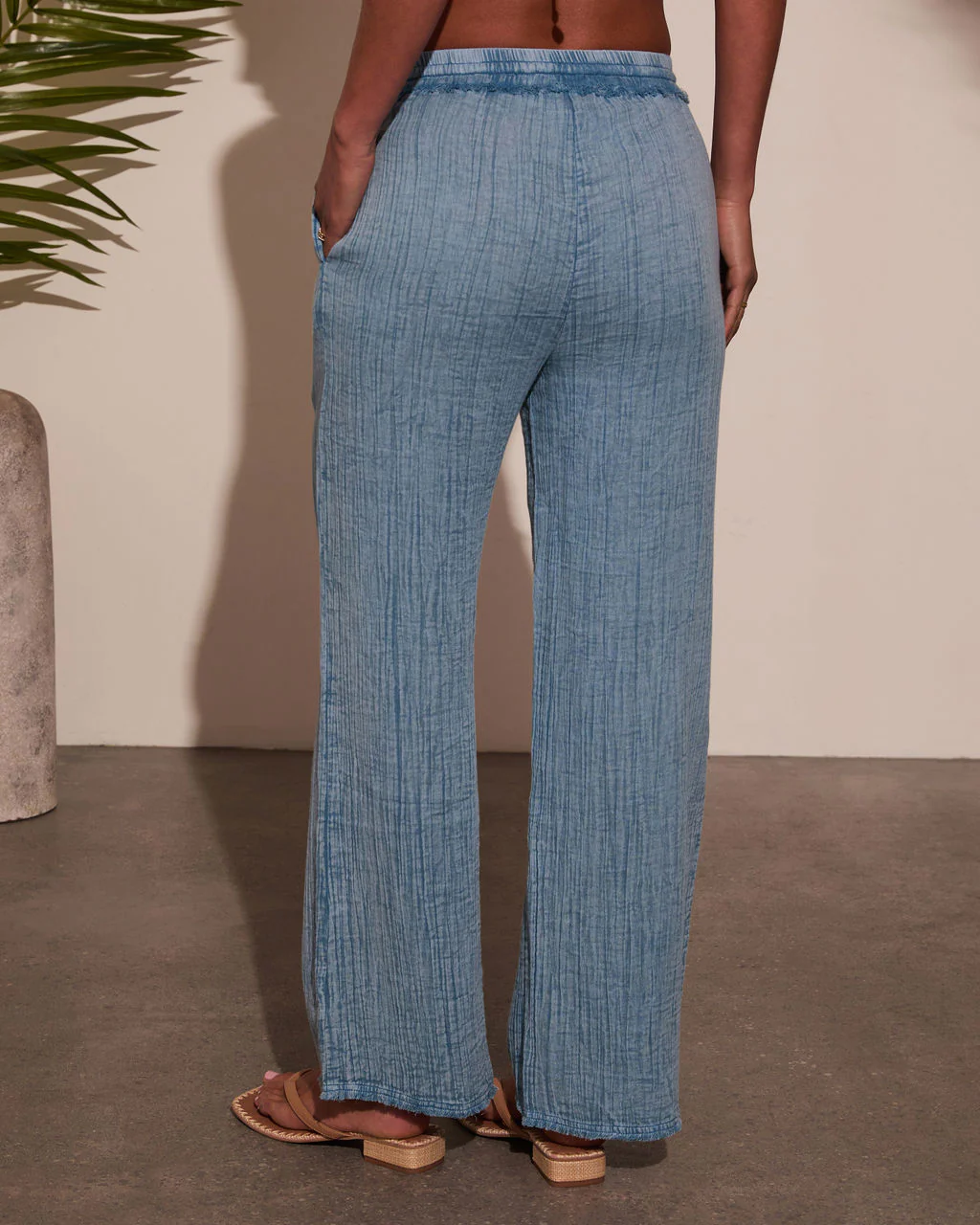 Francie Pleated Chambray Pants
