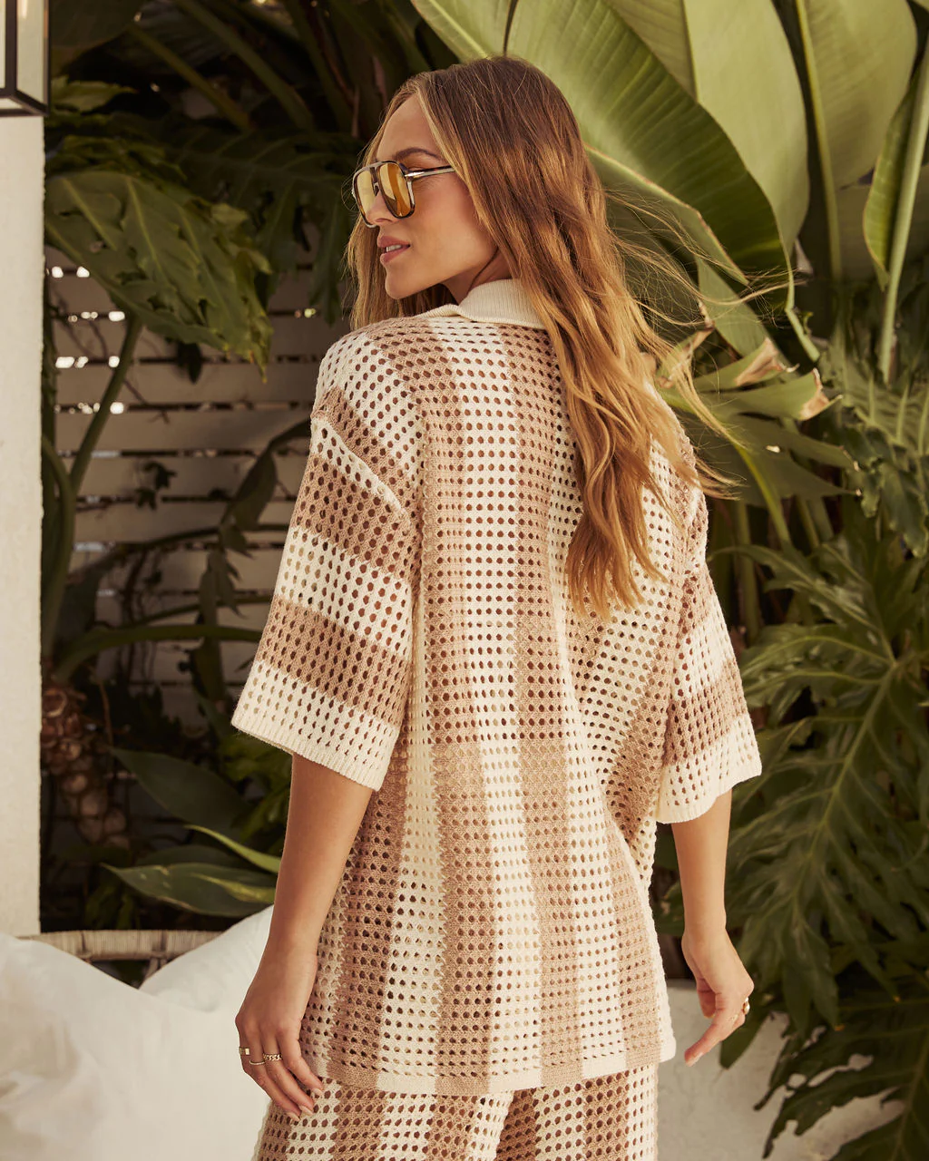 Bradley Crochet Button Down Cover Up Top