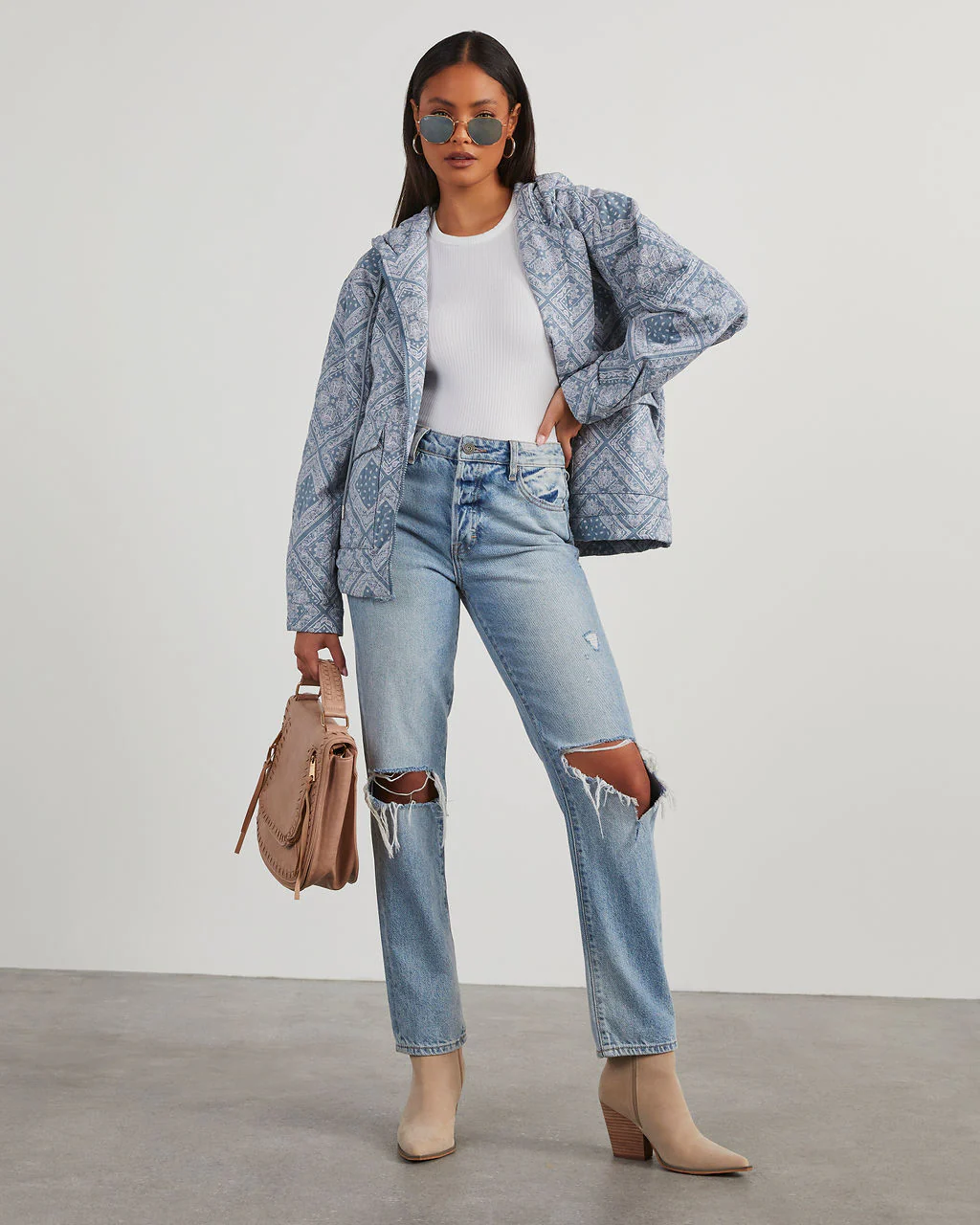 Catie Paisley Hooded Jacket