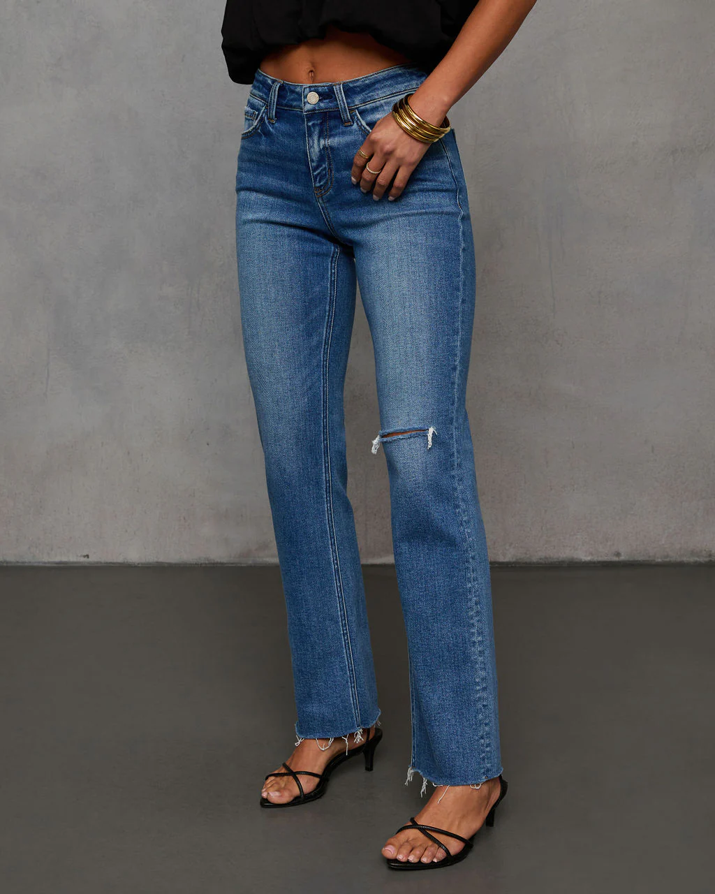 Elodiena Super Stretch Distressed Skinny Jeans