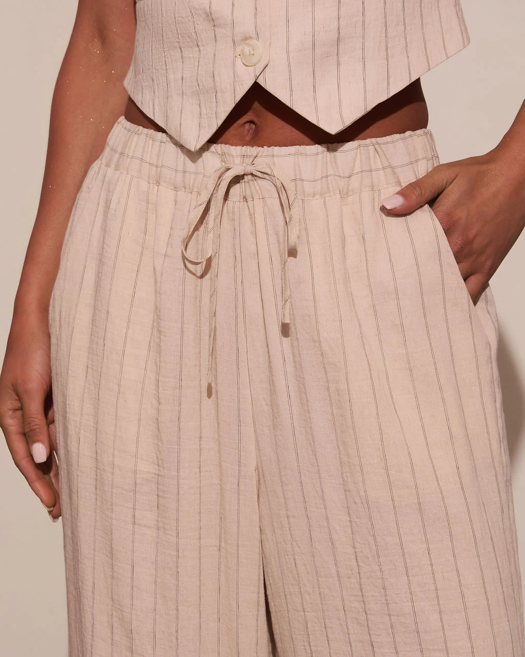 Hazel Pinstripe Wide Leg Pants