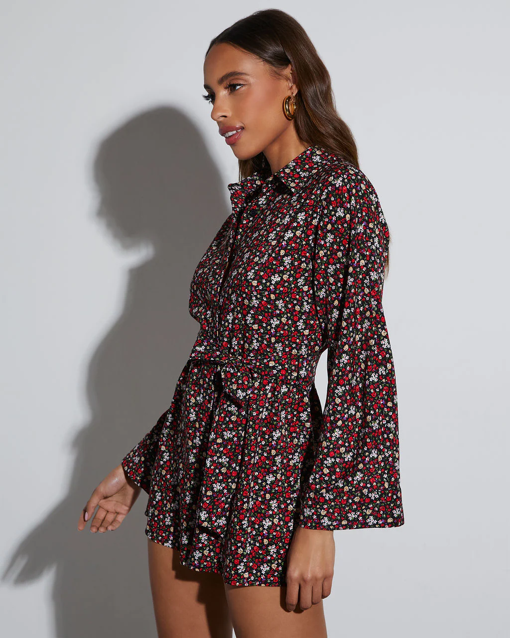 Angelina Printed Button Down Romper
