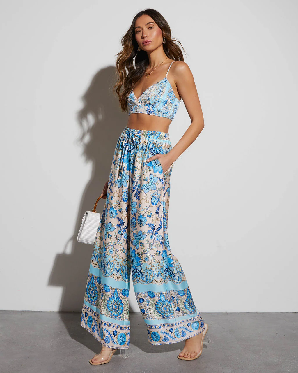 Alani Satin Paisley Crop Top