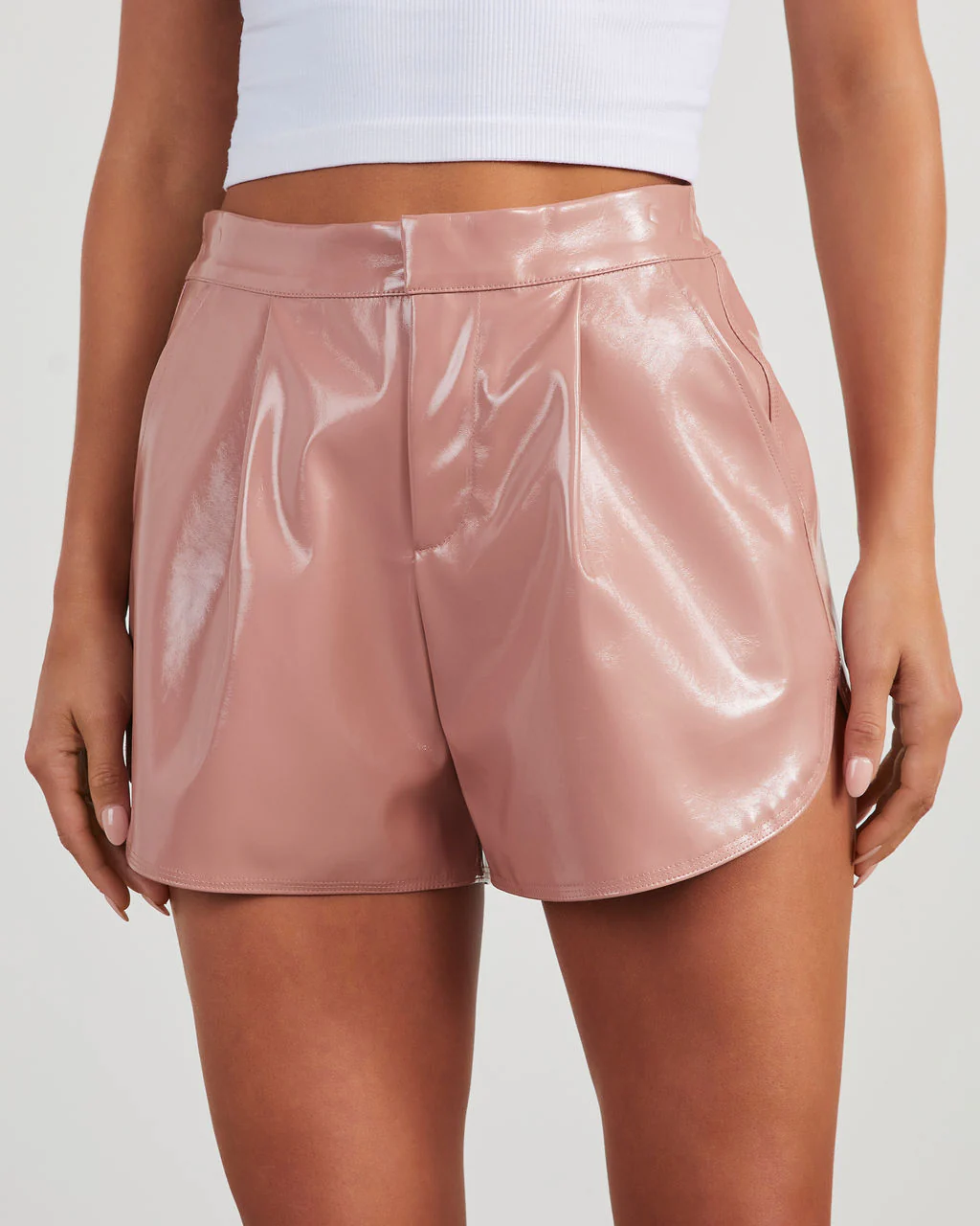 Always On Point Faux Leather Pocketed Shorts