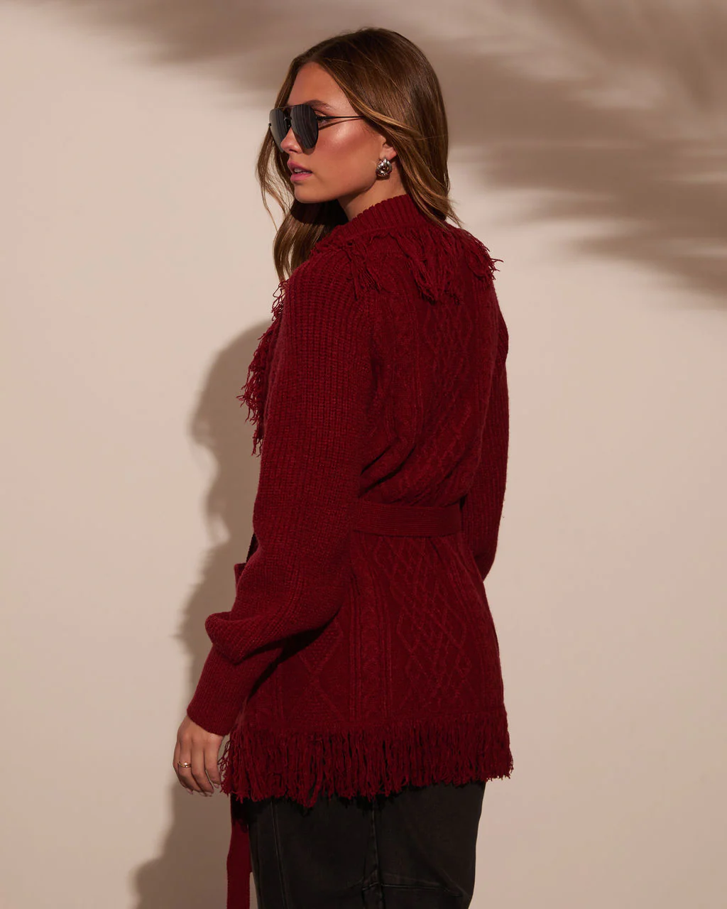 Hideaway With Me Fringe Waist Tie Cardigan