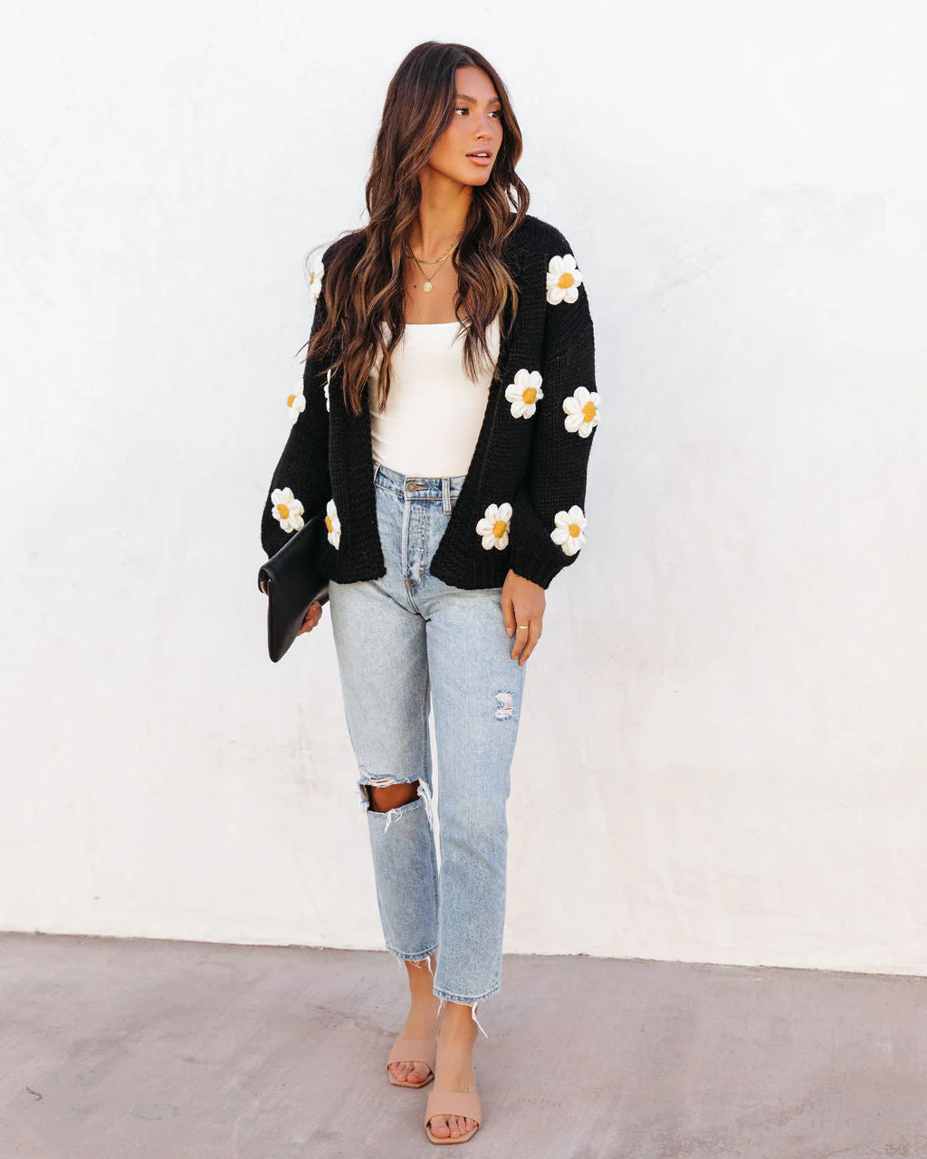 Fallen Daisy Oversized Knit Cardigan