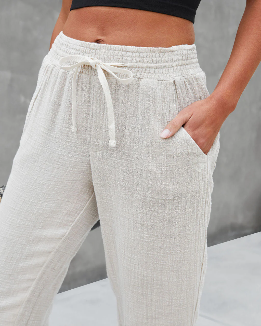 Isla Cotton Pocketed Mineral Wash Jogger Pants