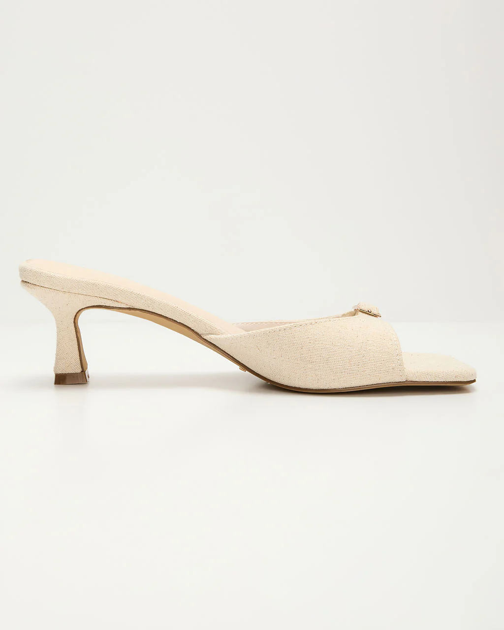 Ivy House Buckled Linen Kitten Heel