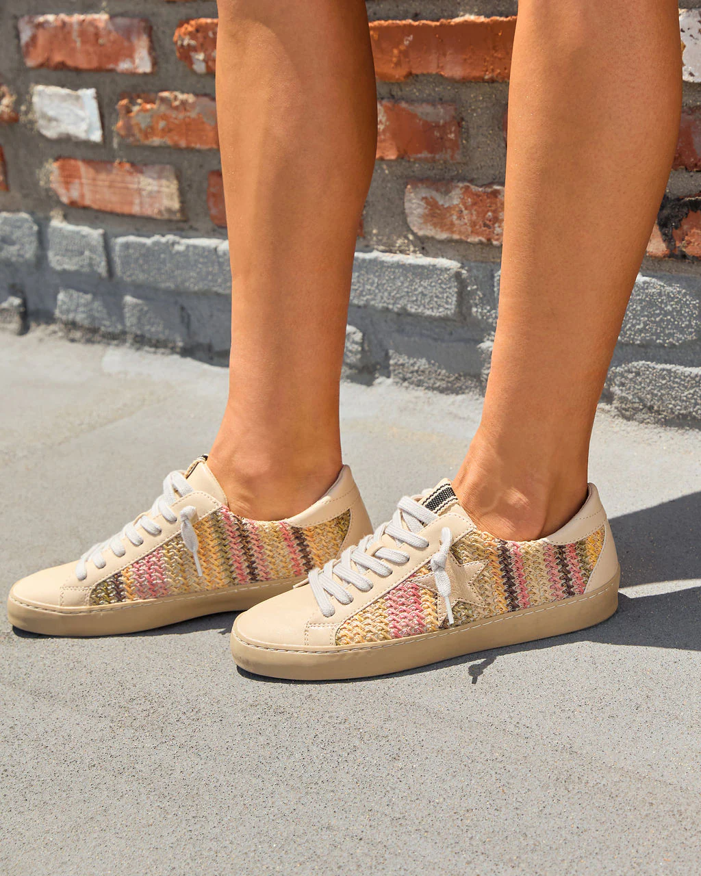 Coolway Multi Color Stitched Star Sneakers