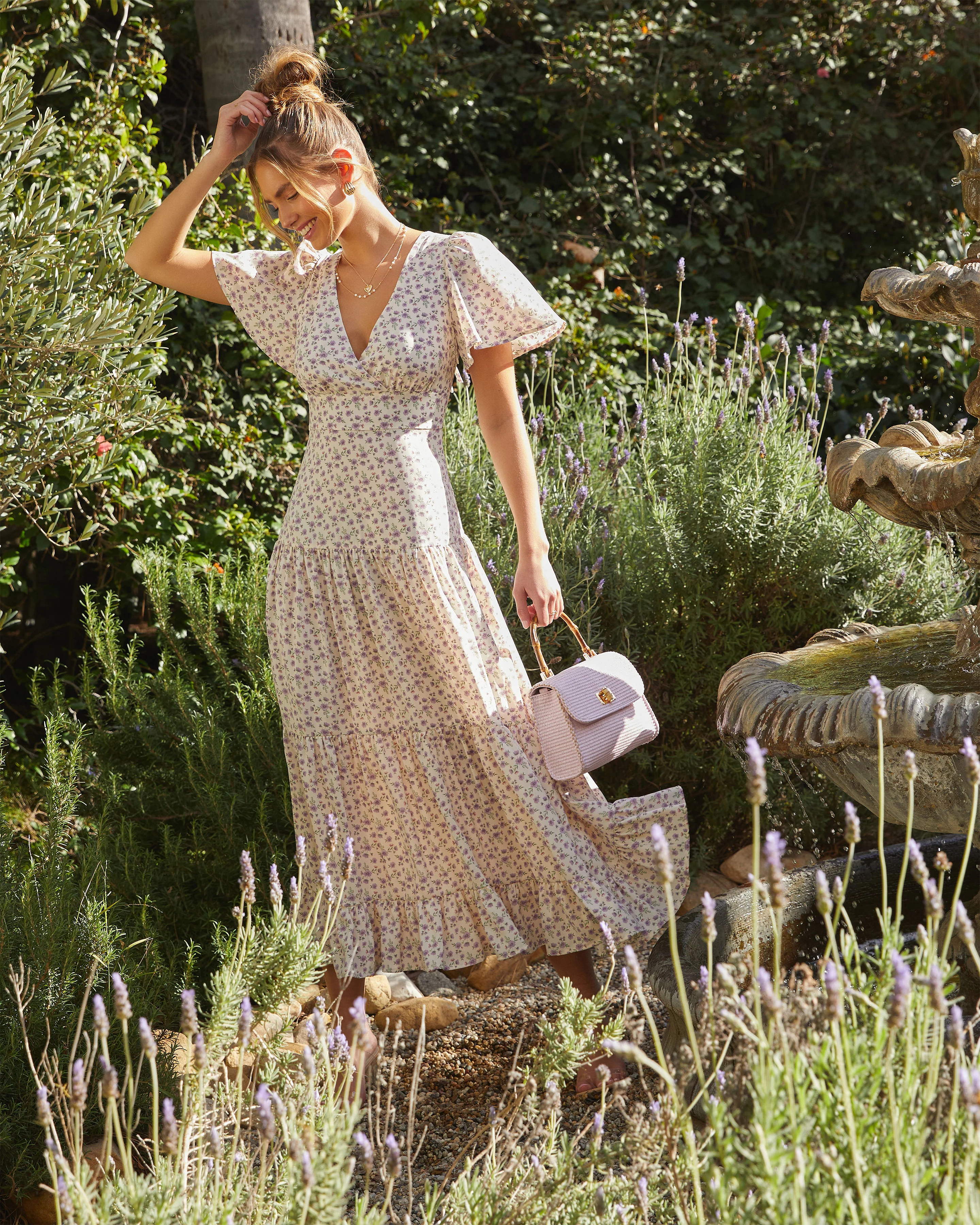 Ashlyn V-Neck Tiered Maxi Dress