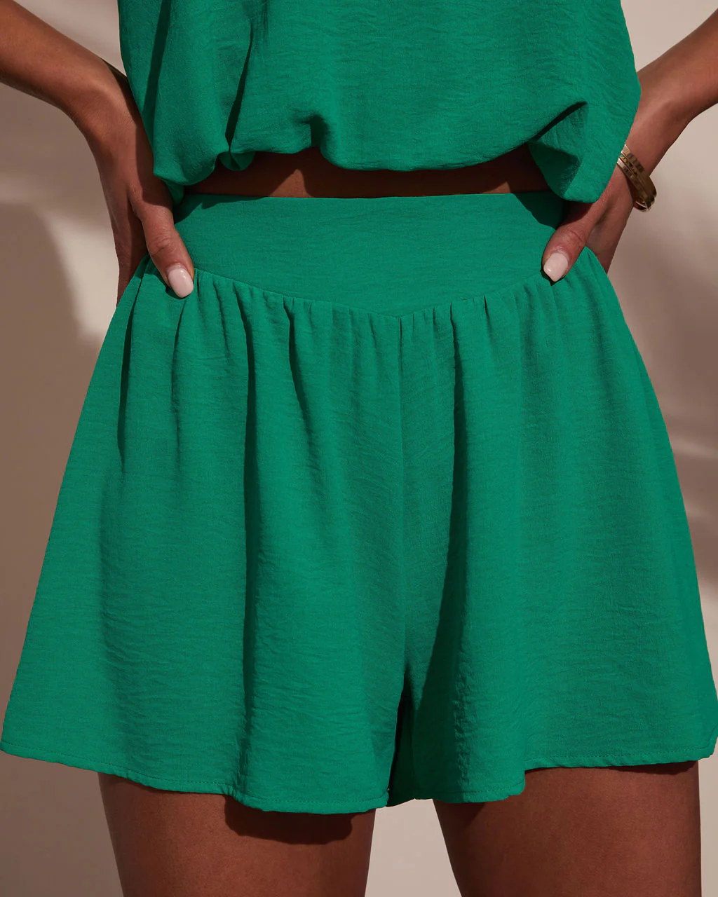 Franceen Pleated High Waist Shorts