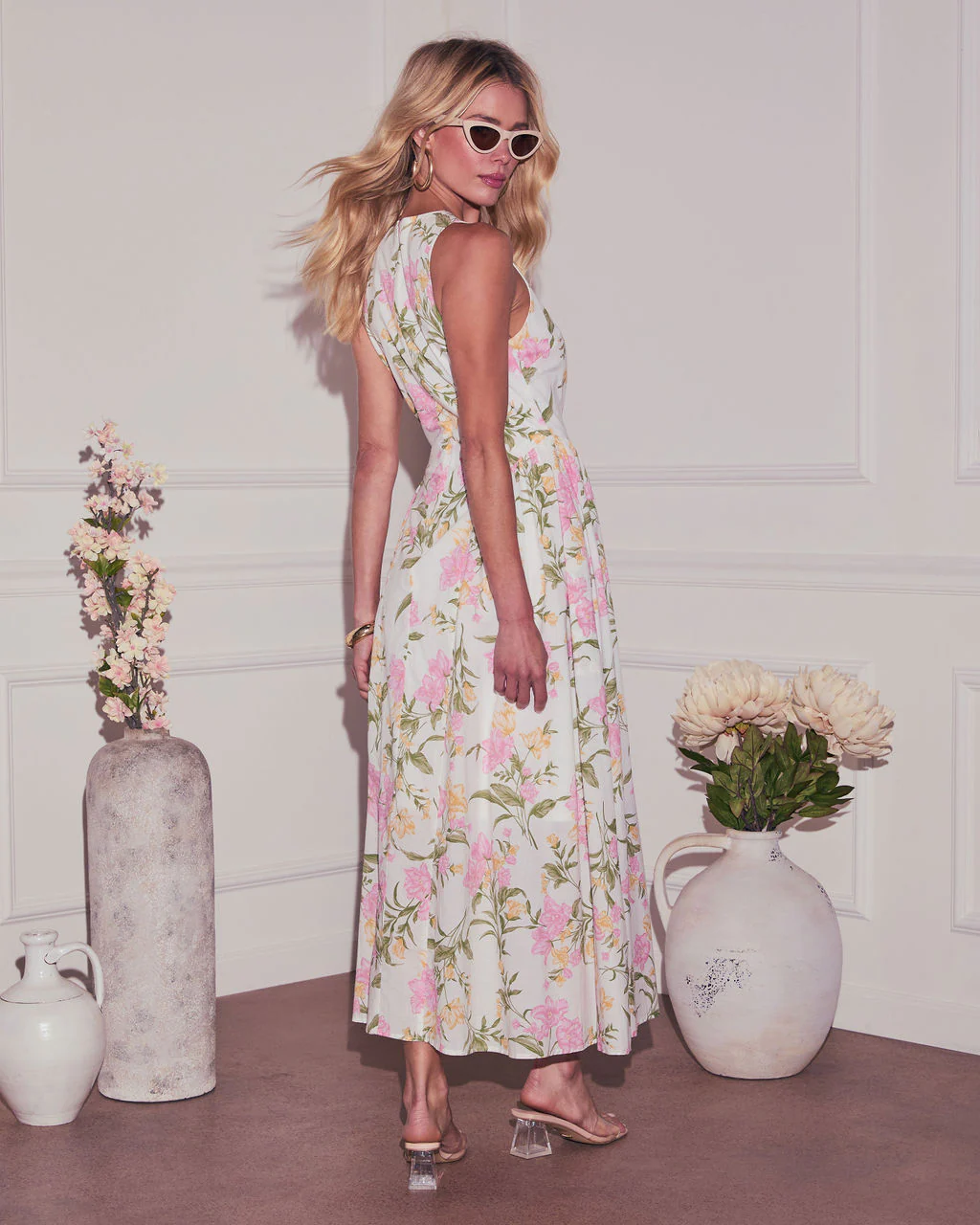 Daija Floral Keyhole Midi Dress