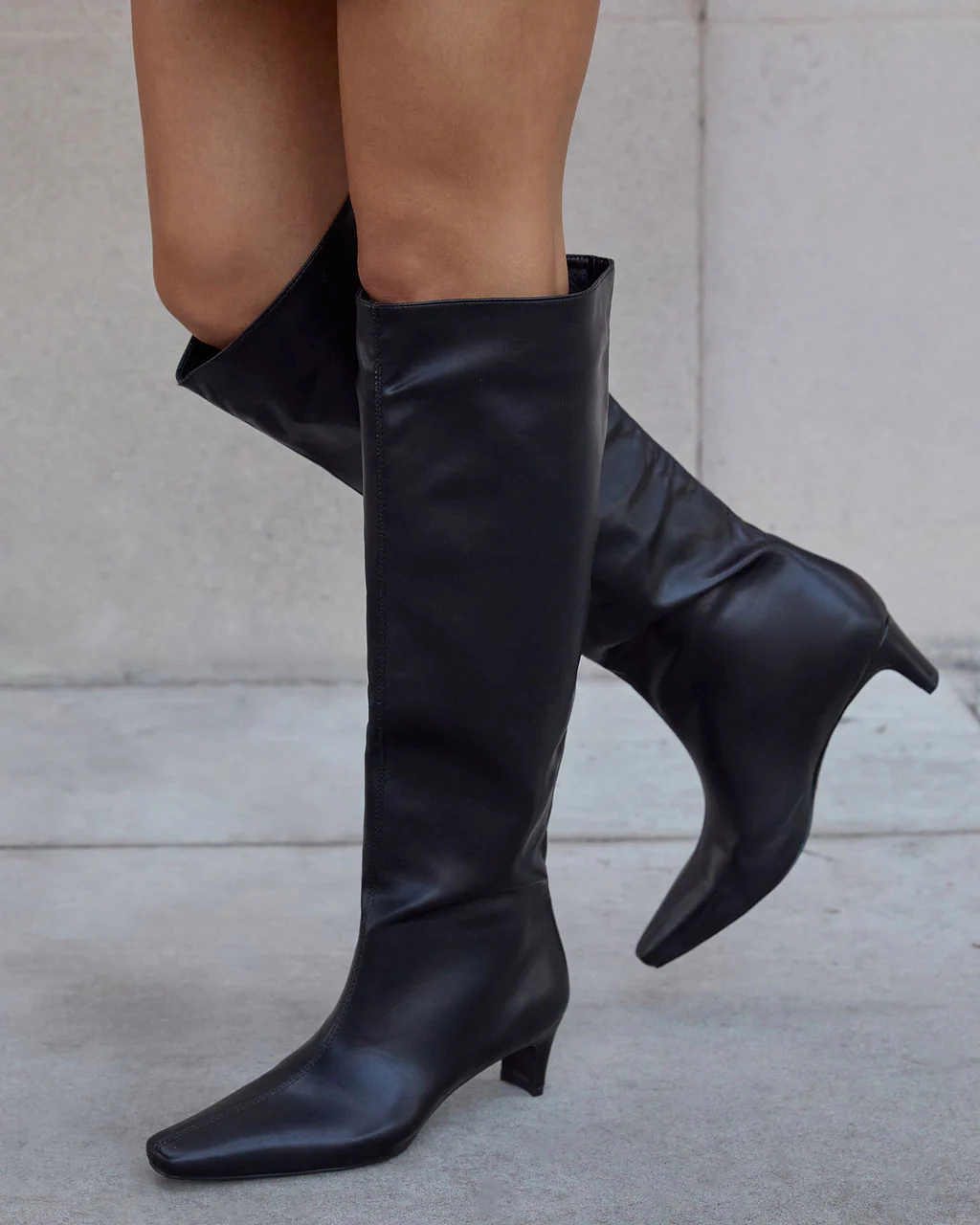 Divya Kitten Heel Knee High Boots