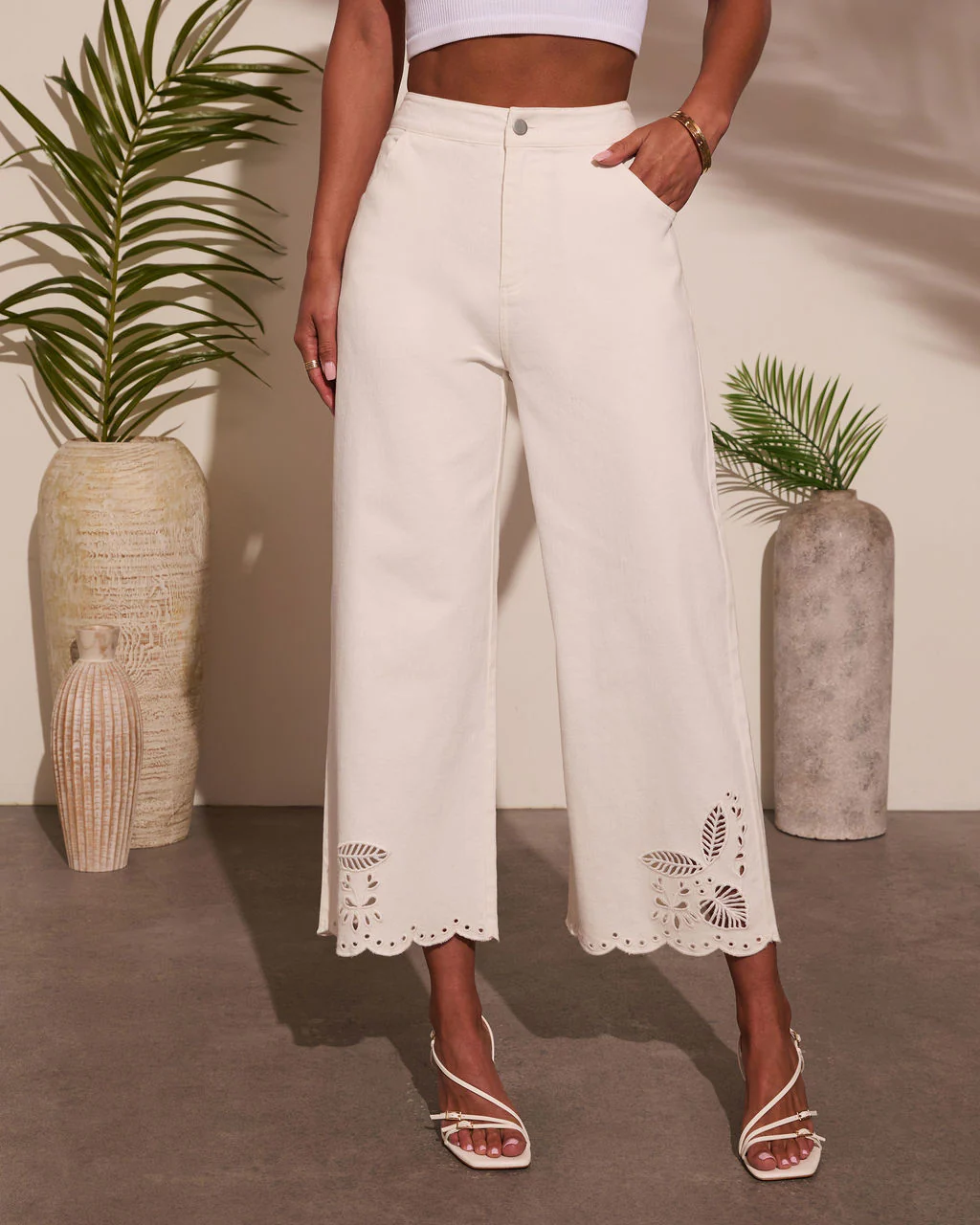 Breezy Ritual Eyelet Scallop Jeans