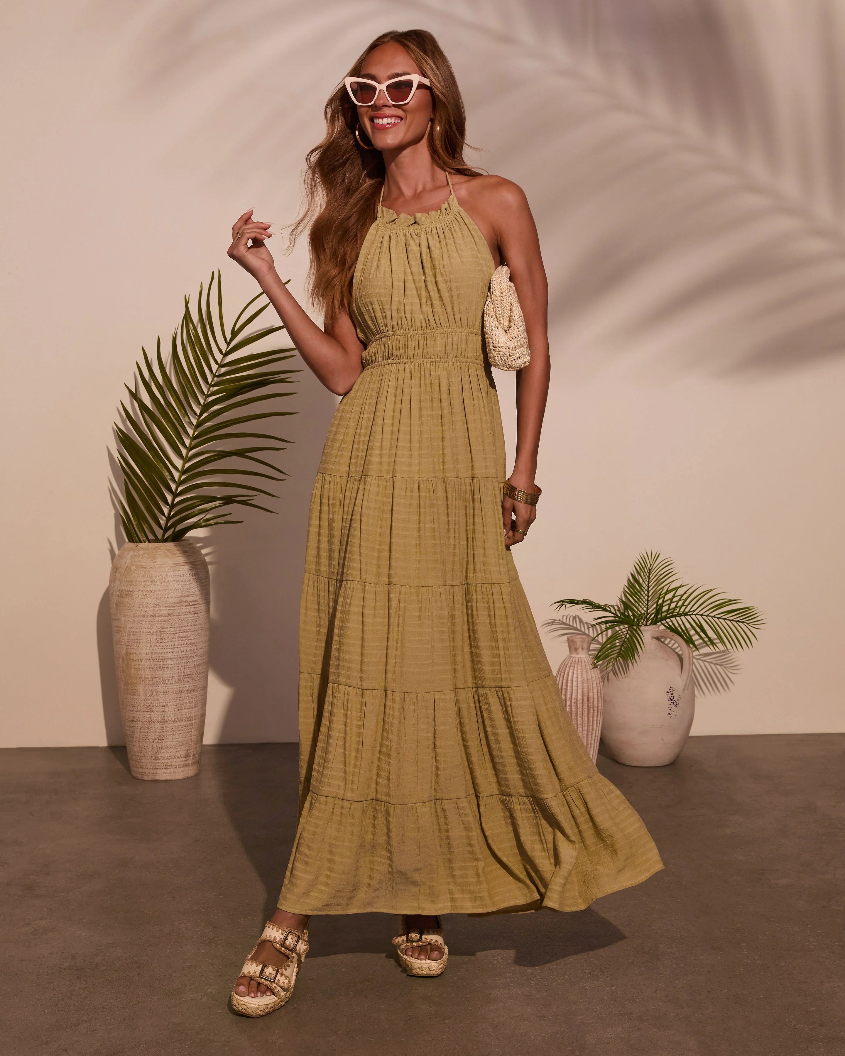 Good Timer  Halter A Line Maxi Dress