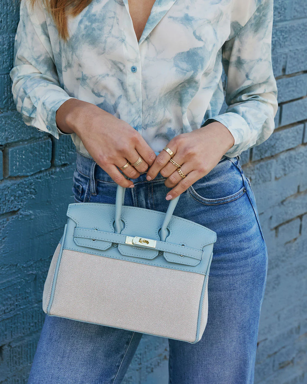 Dalina Two-Tone Structured Bag