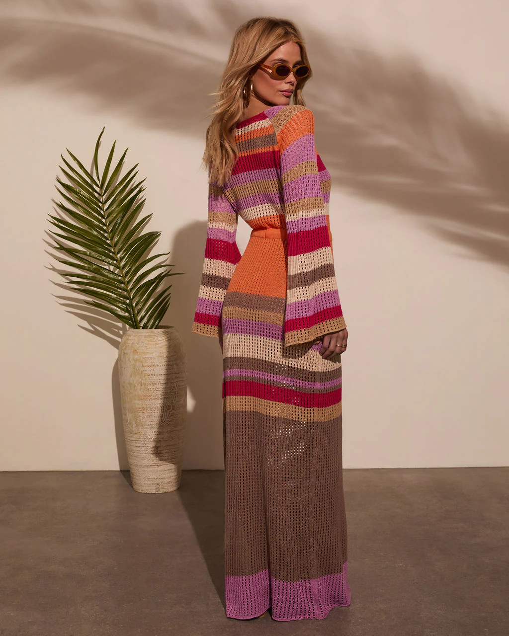 By The Sea Crochet Maxi Cover Up Dress