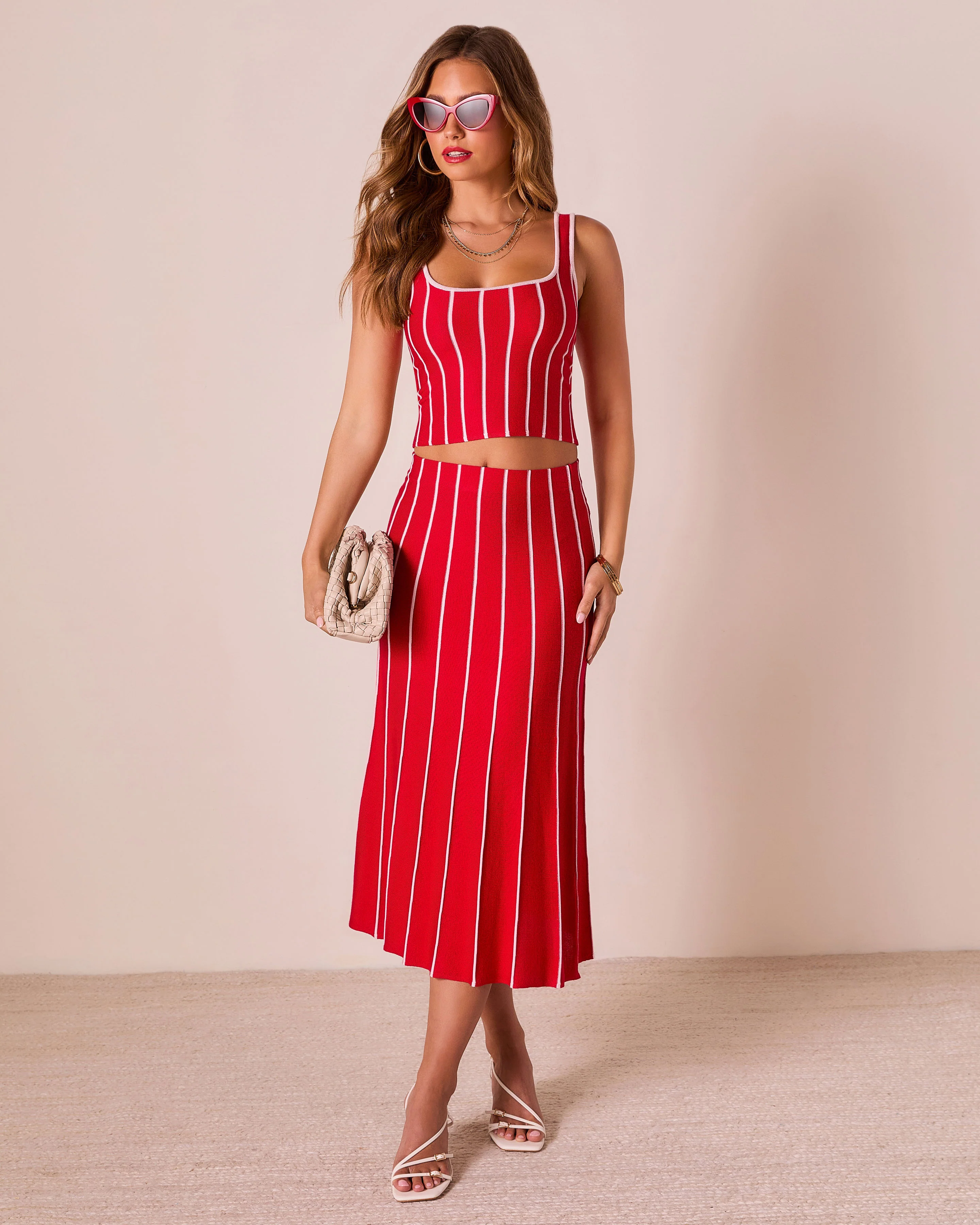 Ashlin Contrast Striped Maxi Skirt