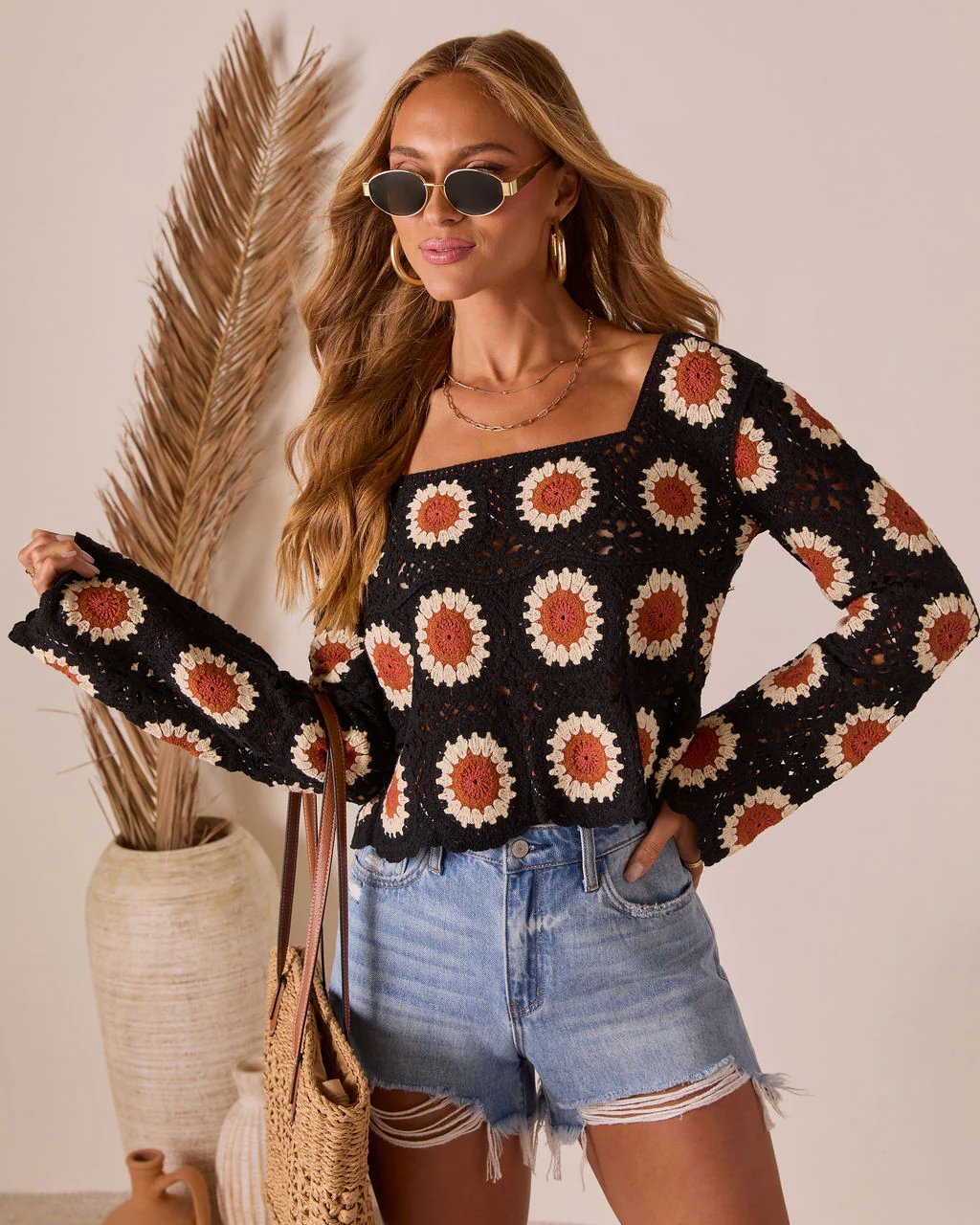 Catch The Breeze Abstract Crochet Top