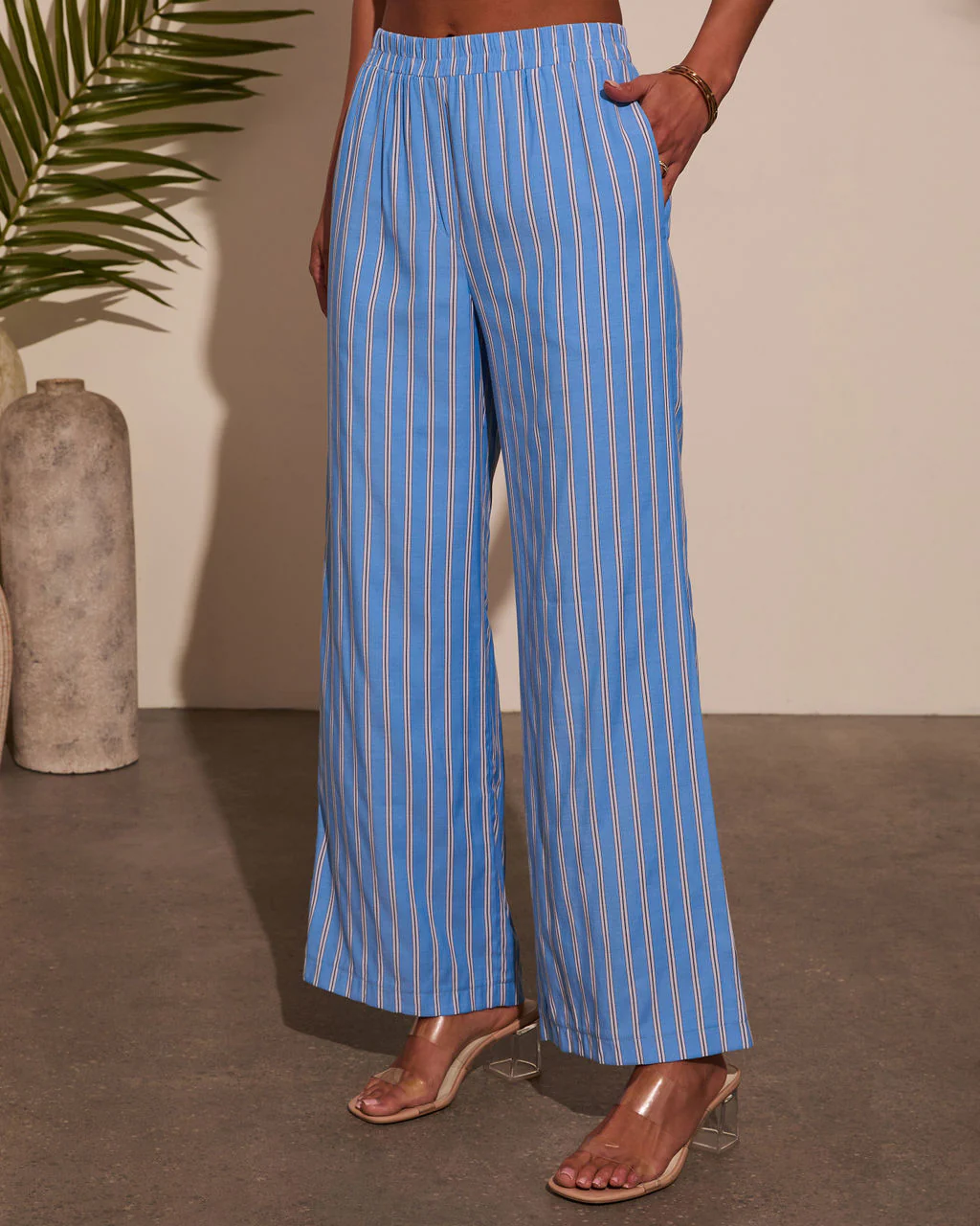Ashton Pinstripe Wide Leg Pants