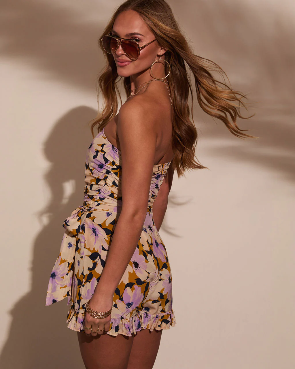 Delicate Desire Floral Waist Tie Romper
