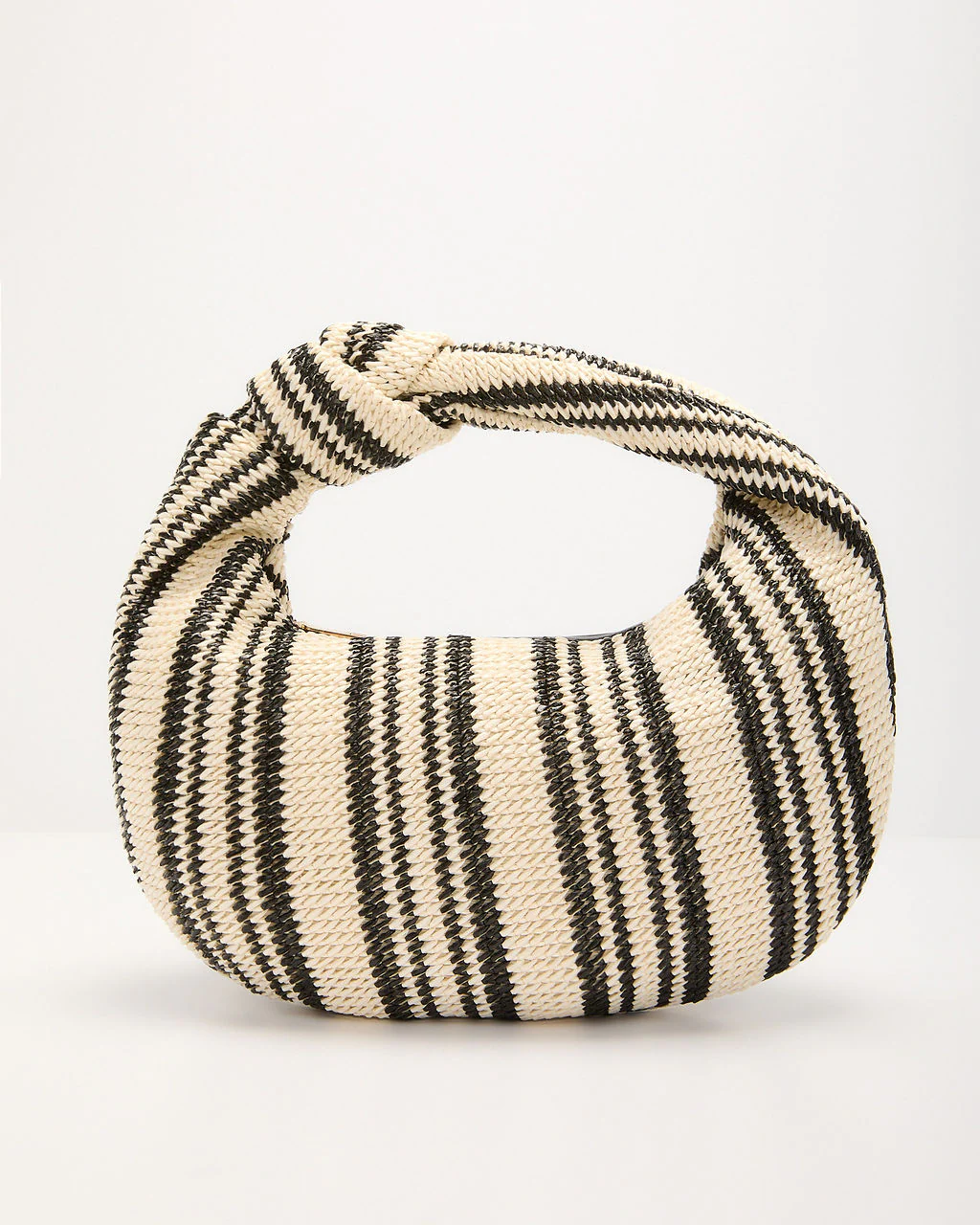 Hansen Striped Knotted Top Handle Bag