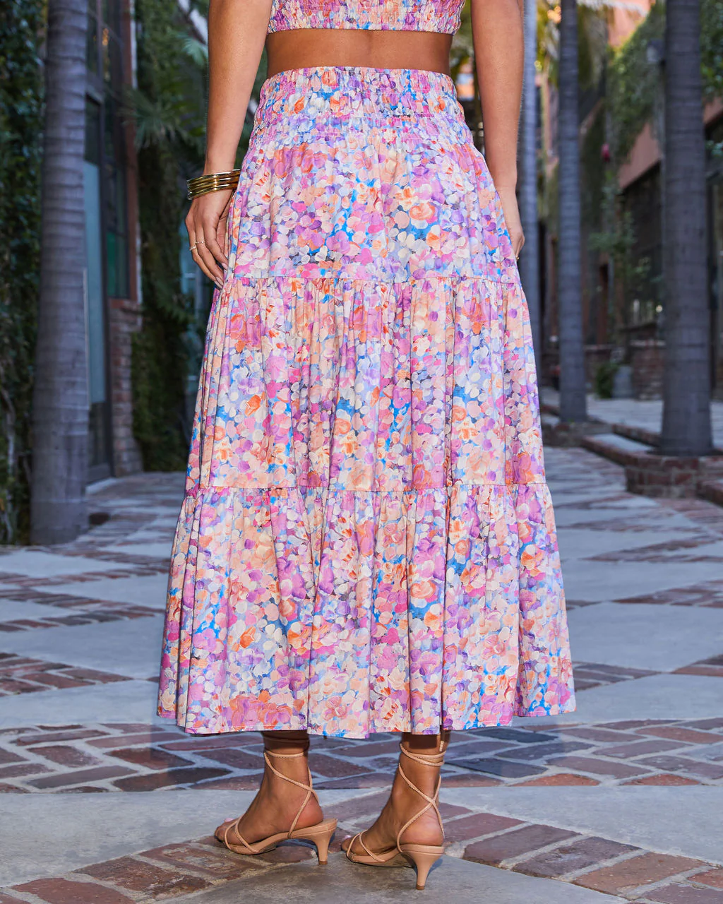 Angie Floral Midi Skirt