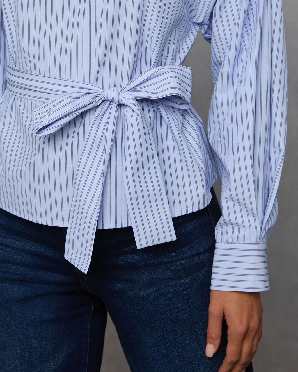 Elaria Striped Belted Blouse