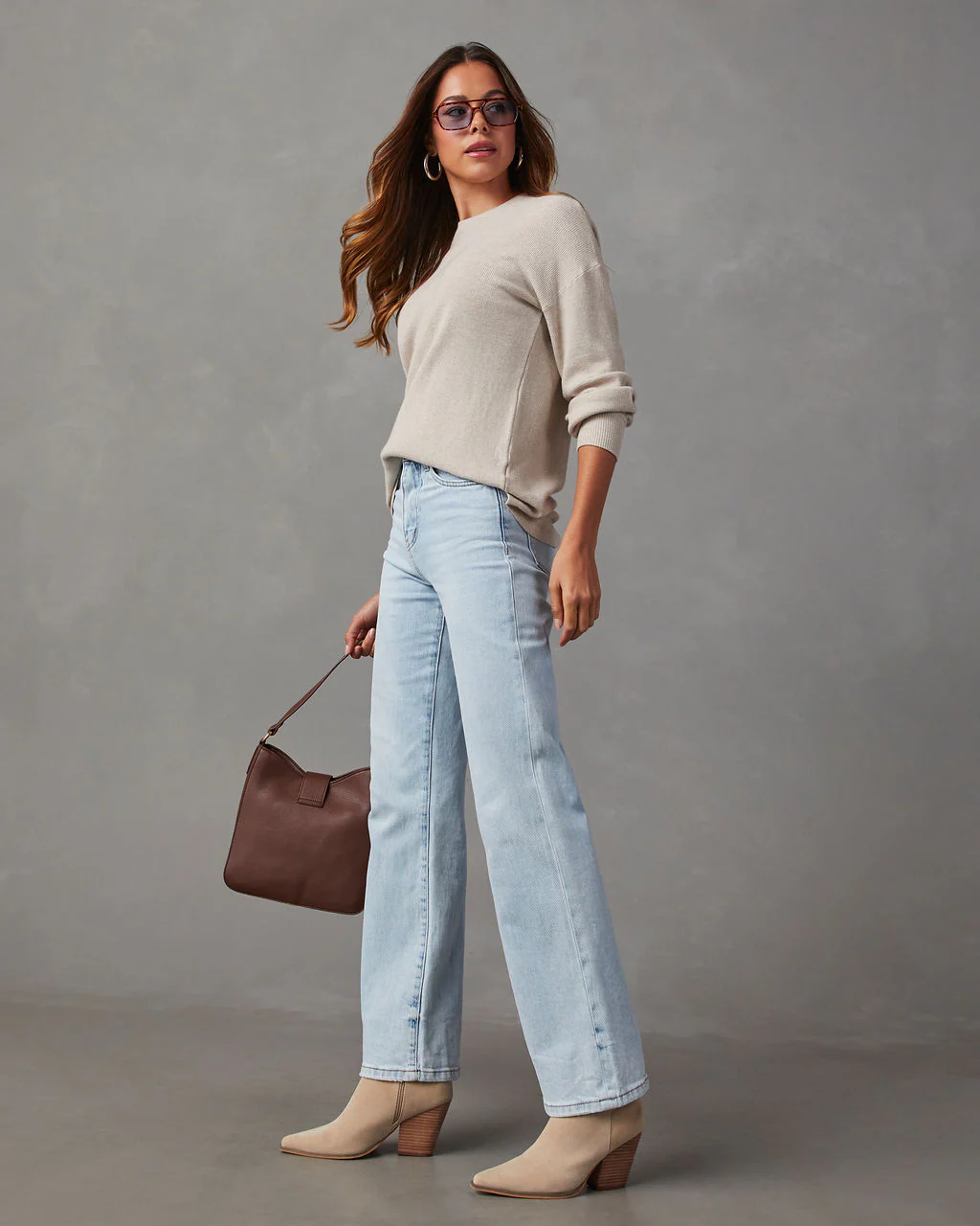 Coralee Waffle Knit Long Sleeve Top