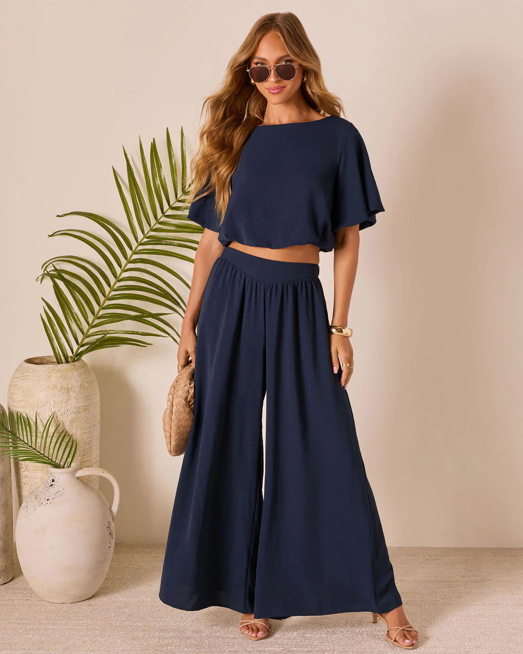 Island Sway Pleated Wide Leg Pants
