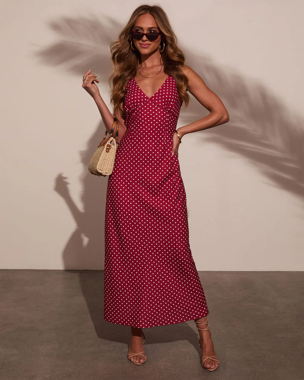 Cherry Moon Polka Dot Maxi Dress