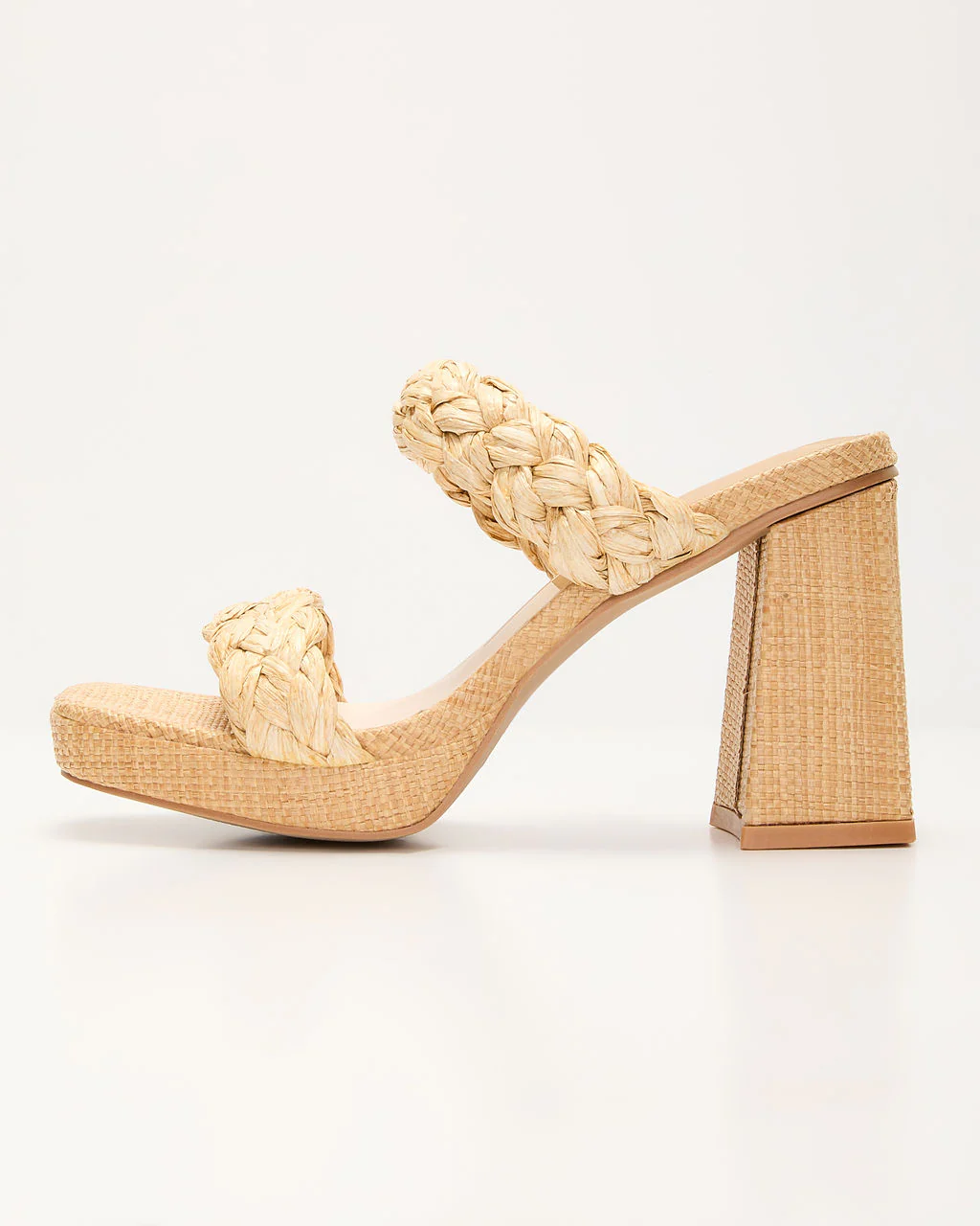 Anyah Braided Raffia Heel Sandals
