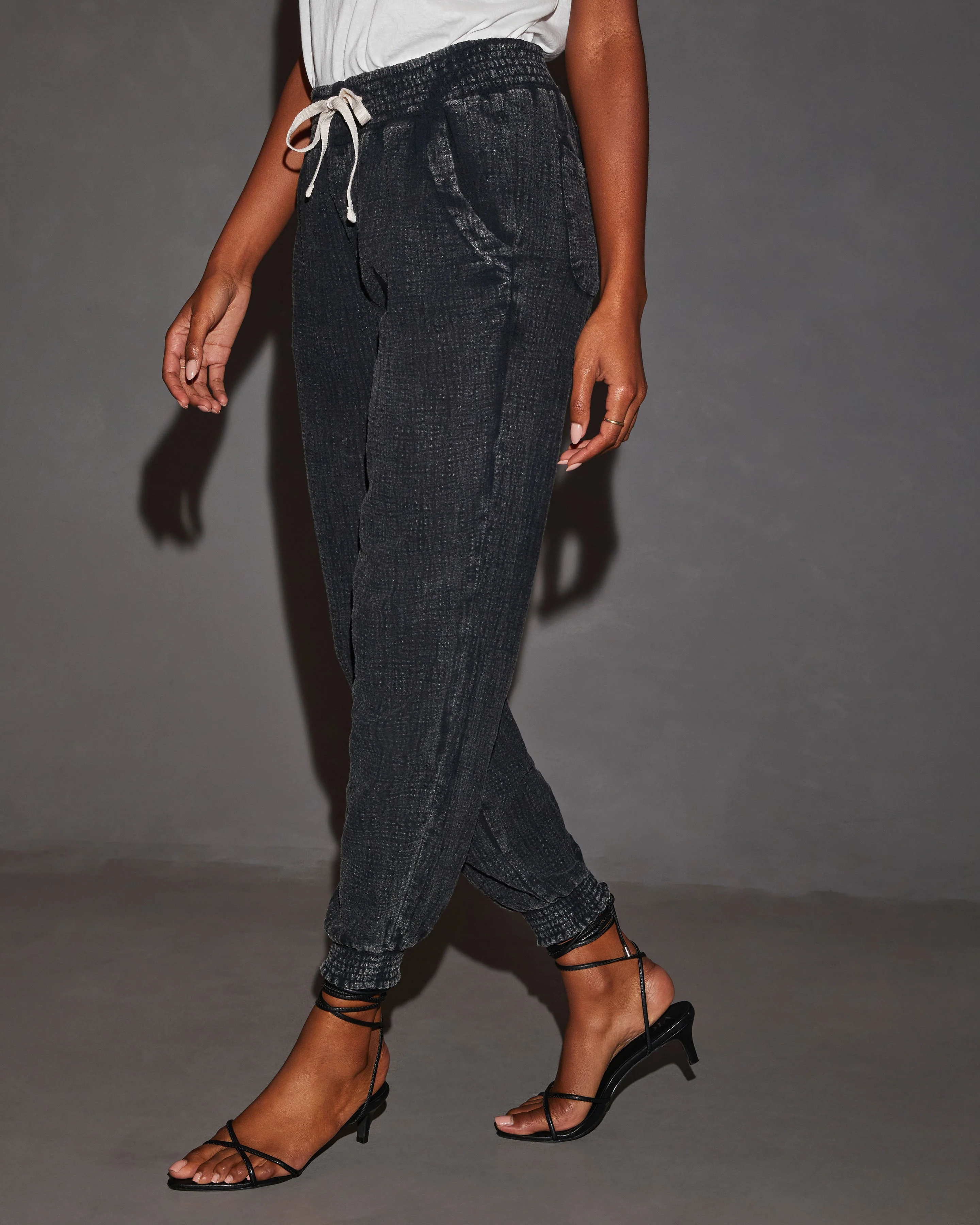 Isla Cotton Pocketed Mineral Wash Jogger Pants