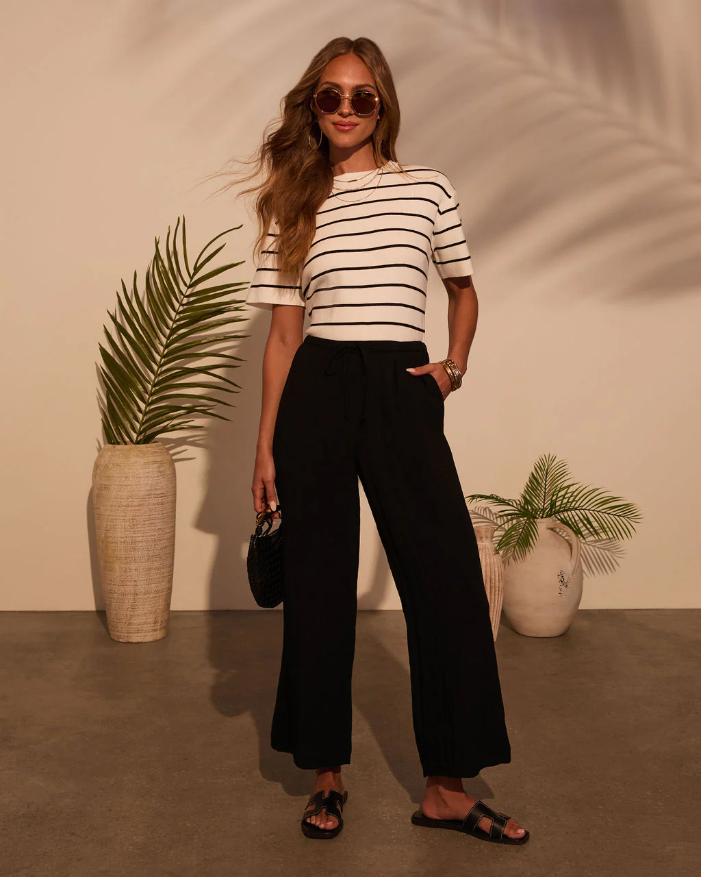 Bernie Striped Crew Neck Top