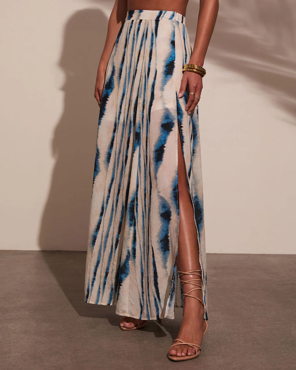 Haidee Watercolor Striped Maxi Skirt