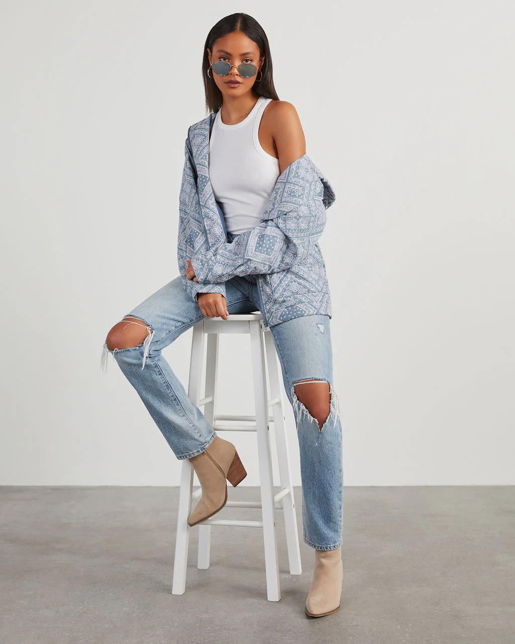 Catie Paisley Hooded Jacket